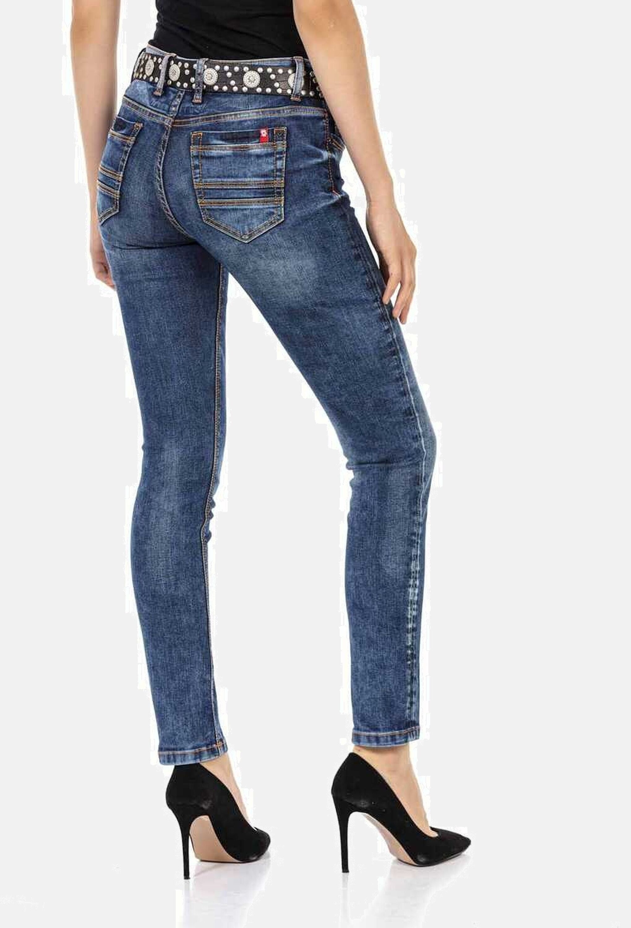 Cipo & Baxx Slim-fit-Jeans »Cipo & Baxx Jeans« Mit trendigen Ziernähten, WD441