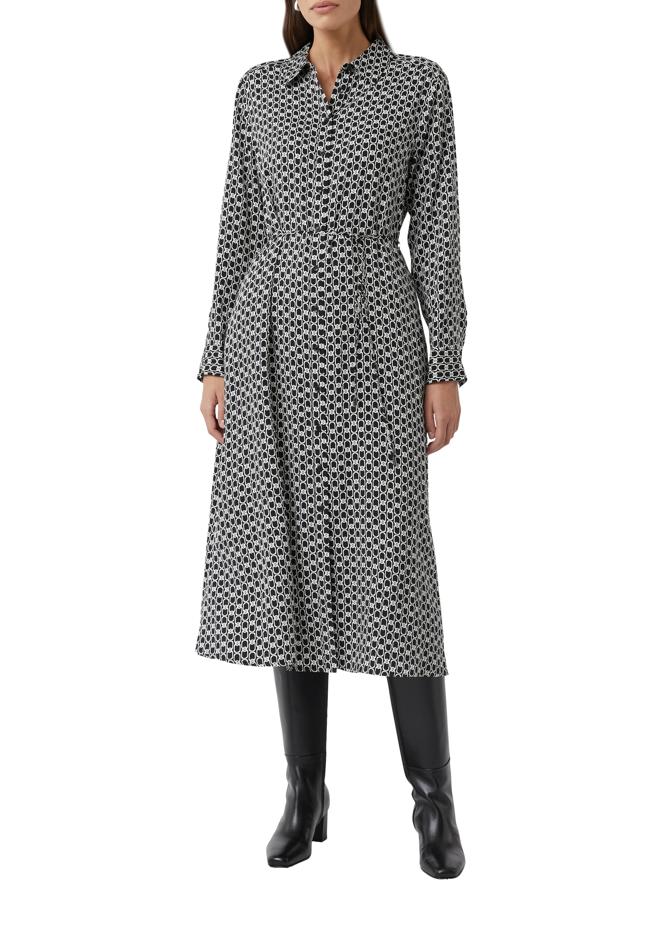 Comma Hemdblusenkleid, Sommerkleid mit Eingrifftaschen und All-over-Print günstig online kaufen