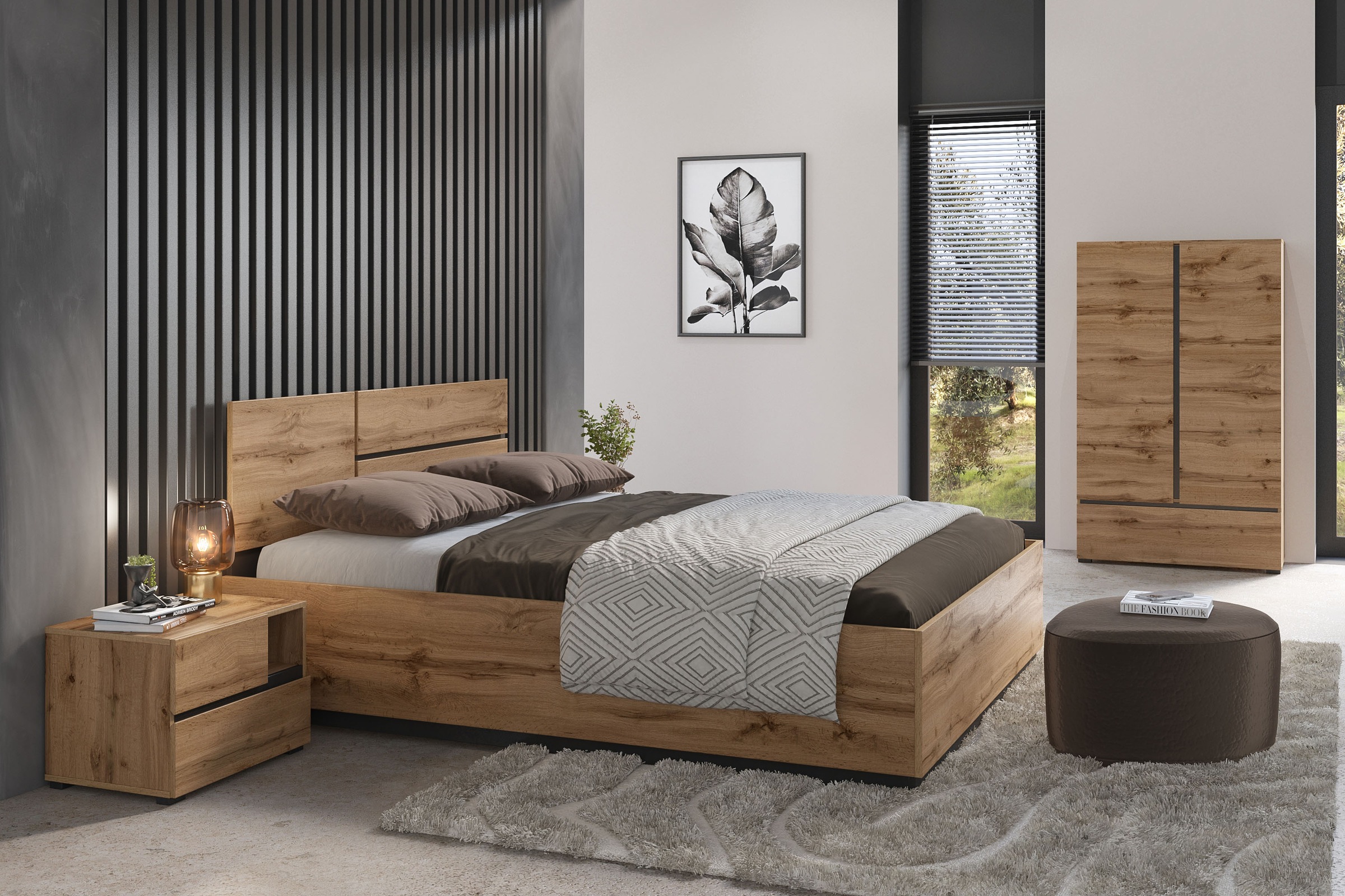 Home affaire Schlafzimmer-Set "Cross, moderne, grifflose Optik, FSC-zertifi günstig online kaufen