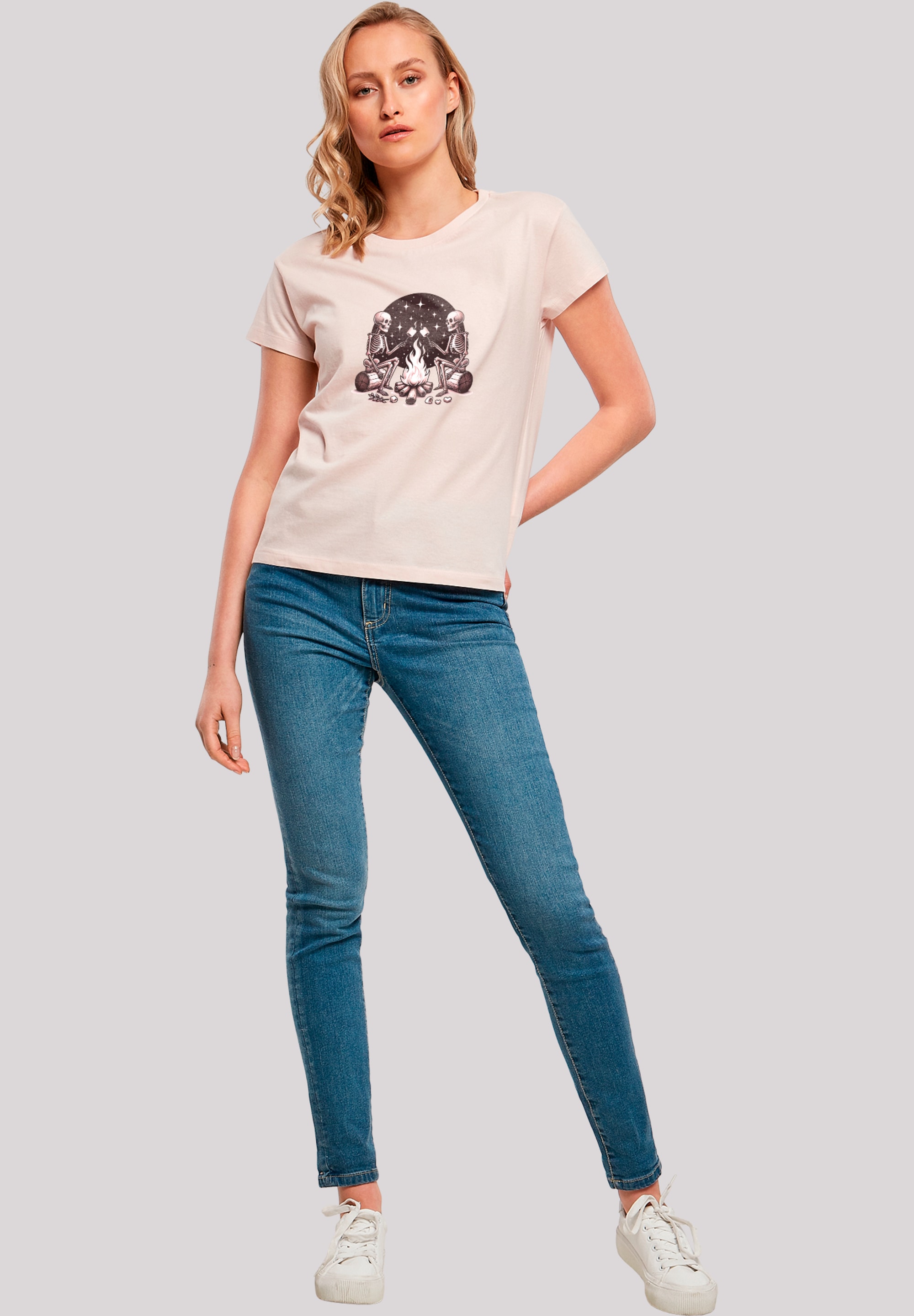 F4NT4STIC T-Shirt »Skelette Lagerfeuer Marshmallow«, Premium Qualität