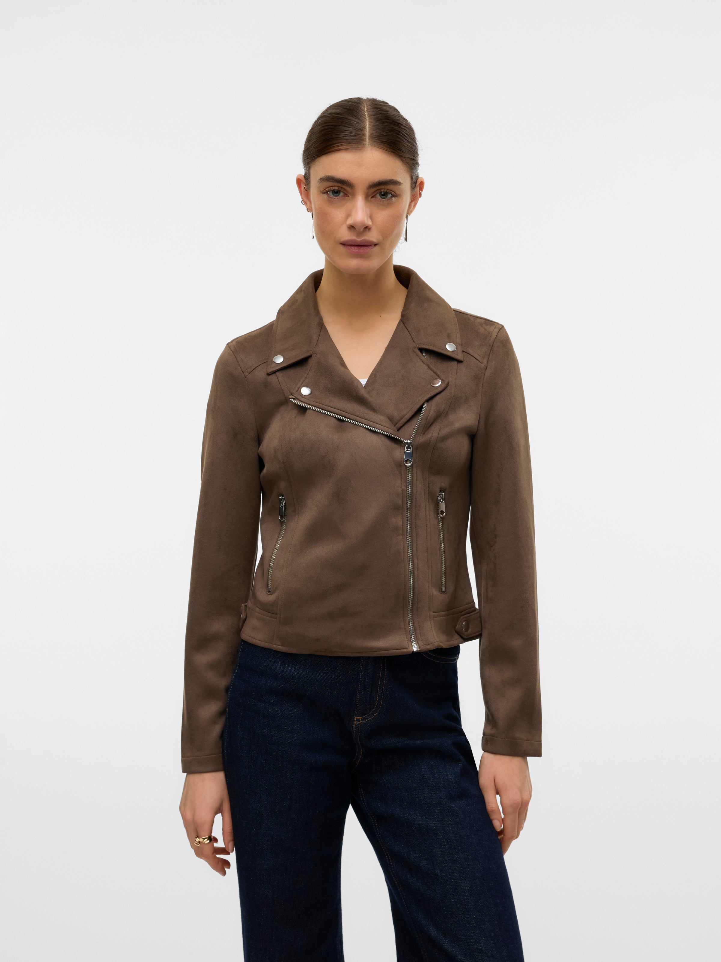 Vero Moda "VMJOSE SHORT FAUX SUEDE JACKET GA NOOS" mit asymetrischem Reißve günstig online kaufen