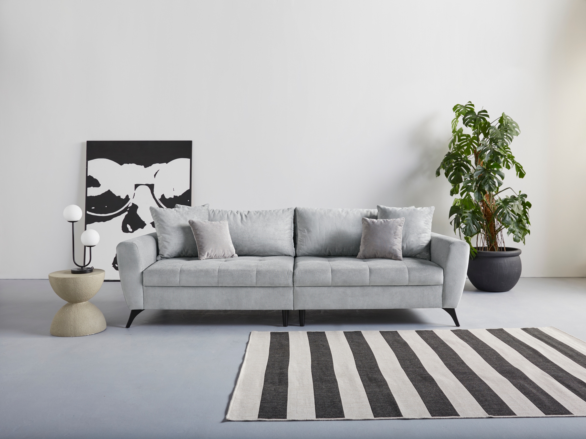 INOSIGN Big-Sofa »Lörby«, auch mit Aqua clean-Bezug, feine Steppung im Sitzbereich, lose Kissen