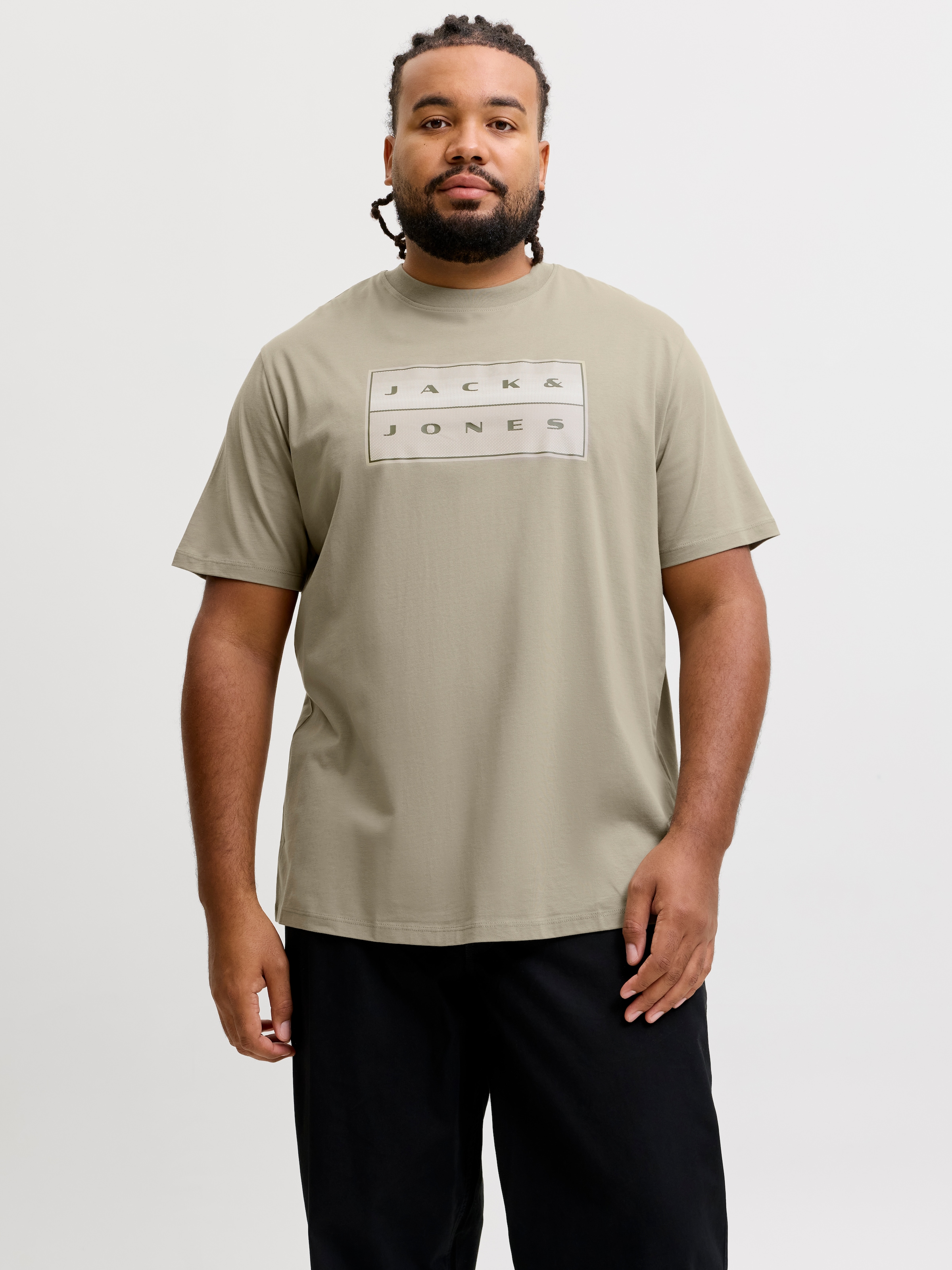 Jack & Jones PlusSize T-Shirt "JCOFUSION BOX PRINT TEE SS CN PLS" Baumwolle, regular fit