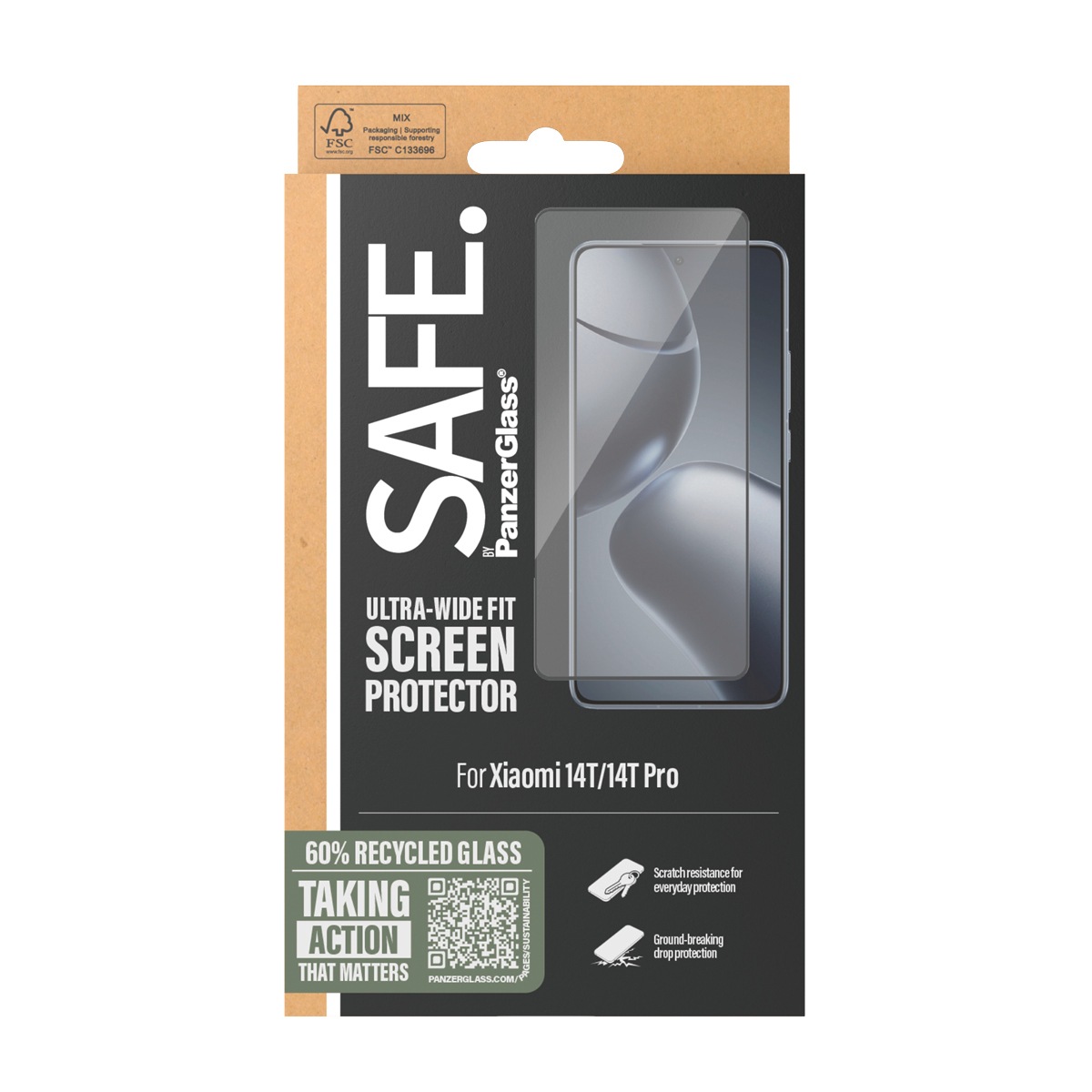 SAFE by PanzerGlass Displayschutzglas »Ultra-Wide Fit Screen Protector«, für Xiaomi 14T-Xiaomi 14T Pro, Displayschutzfolie, Schutzfolie, Bildschirmschutz, kratz- & stoßfest
