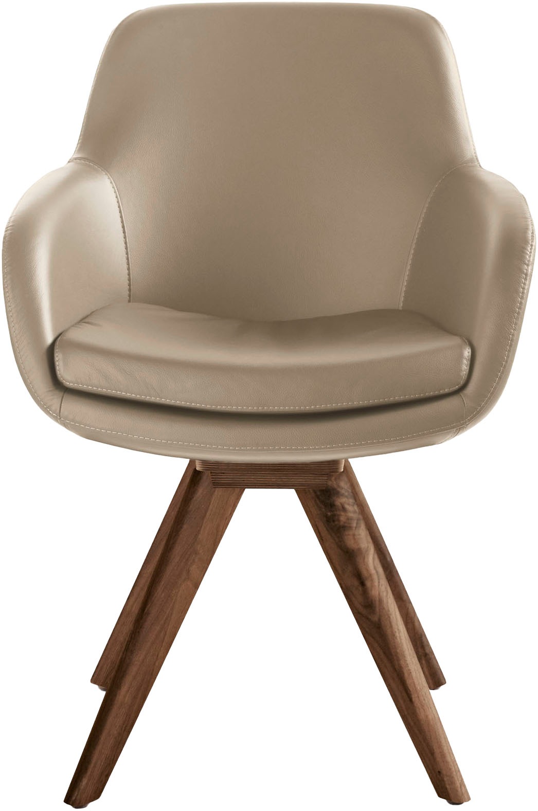 Esszimmerstuhl MUSTERRING "Tavia", beige (sand, wild, nussbau), B:62cm H:86cm T:66cm, Stühle, Esszimmerstuhl, Stativgestell Wildnussbaum, Drehfunktion optional, diverse Farben