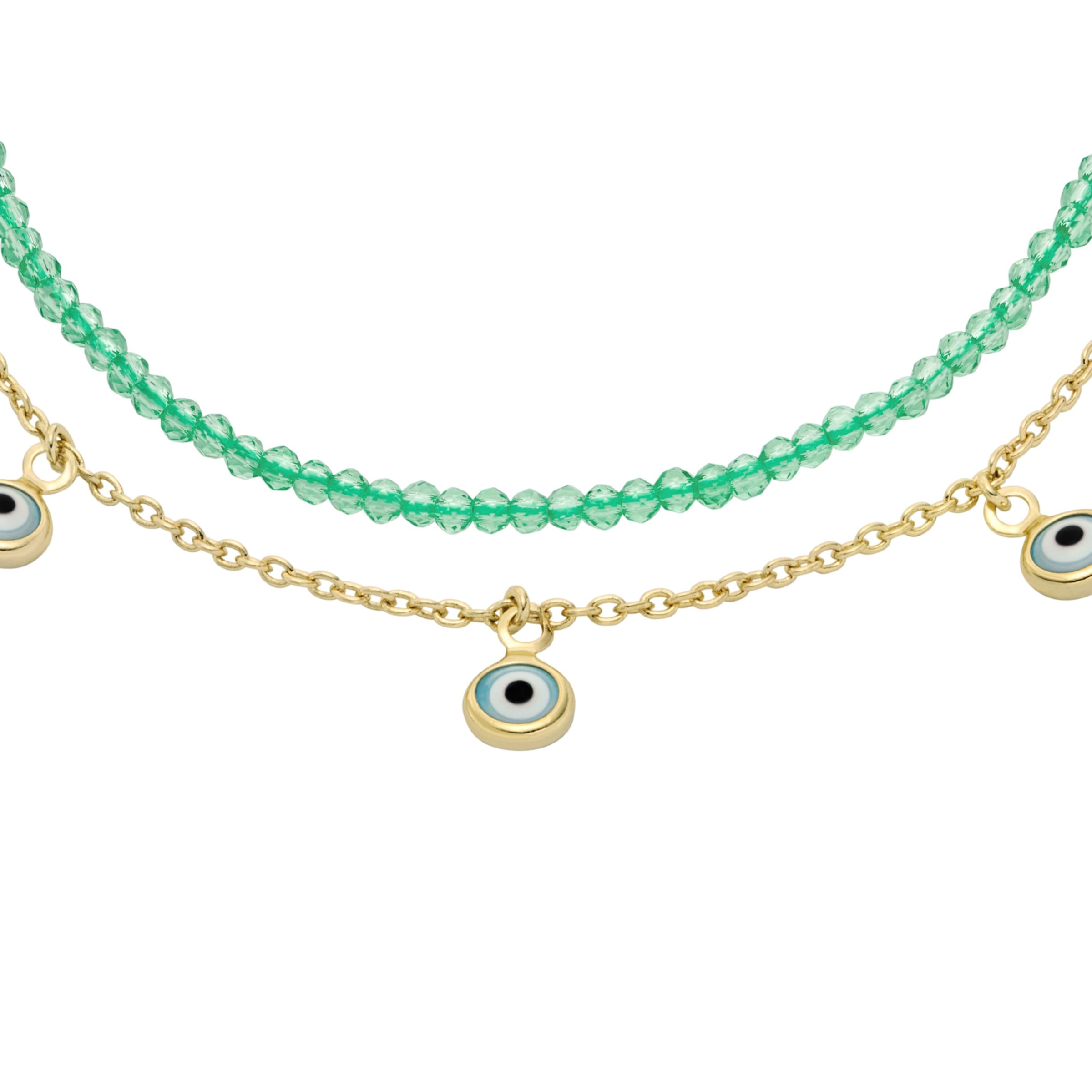 Fossil Armband »Schmuck SUTTON Evil Eye Böser Blick magisches Auge, JA7284710«, mit Glasstein