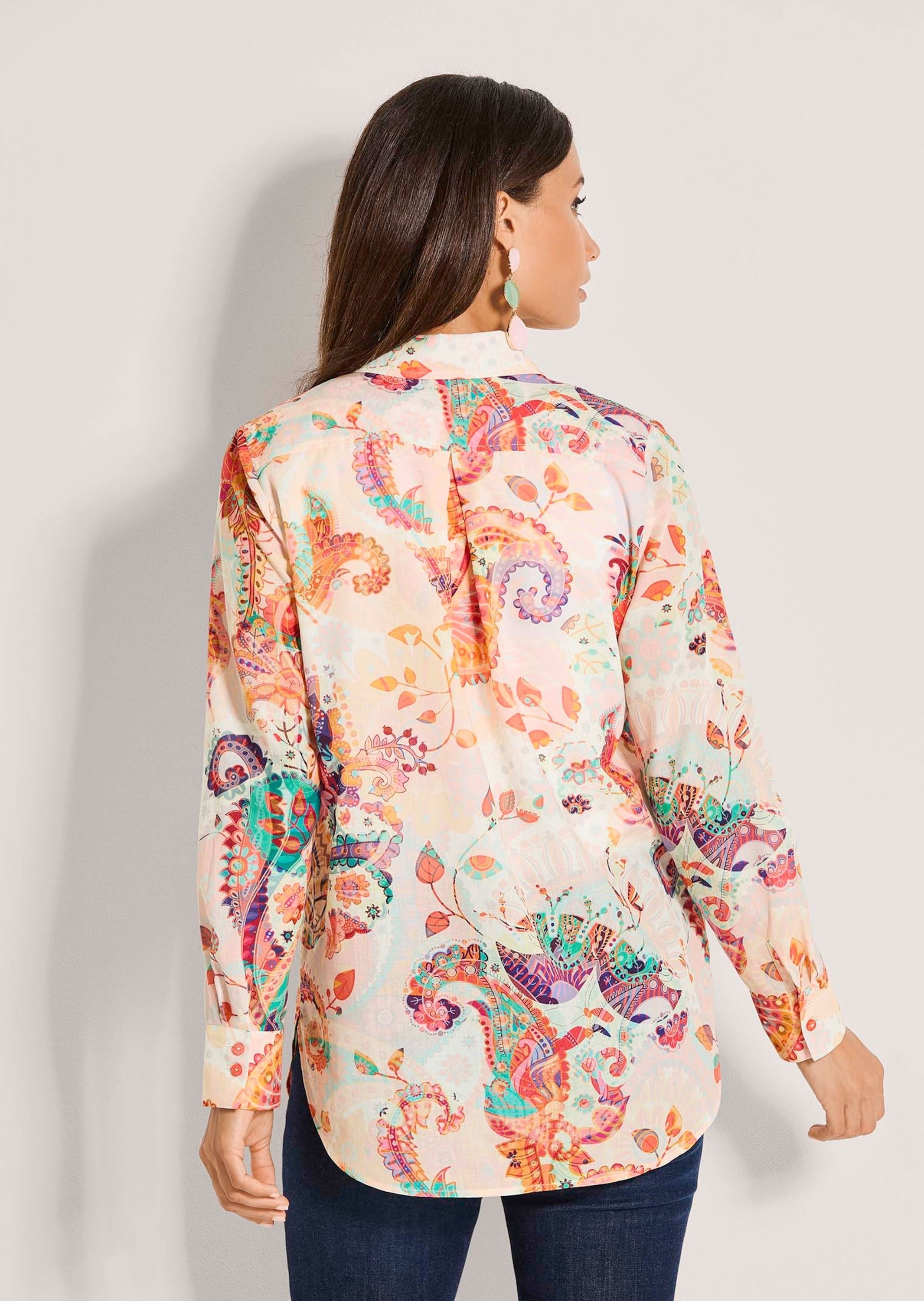 MADELEINE Hemdbluse »Hemdbluse Baumwollbluse mit Paisley-Muster«