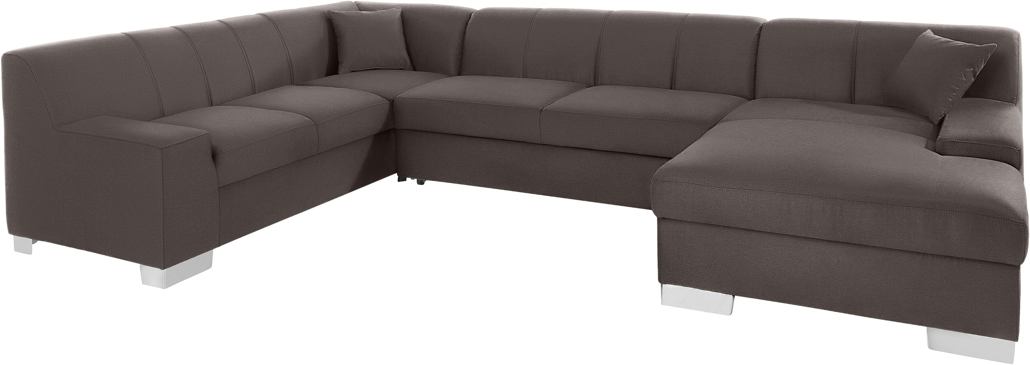 Thumbnail - DOMO collection Wohnlandschaft "Bero, elegant und zeitlos, flache Armlehnen, Breite 328cm, U-Form" fester Sitzkomfort, w...