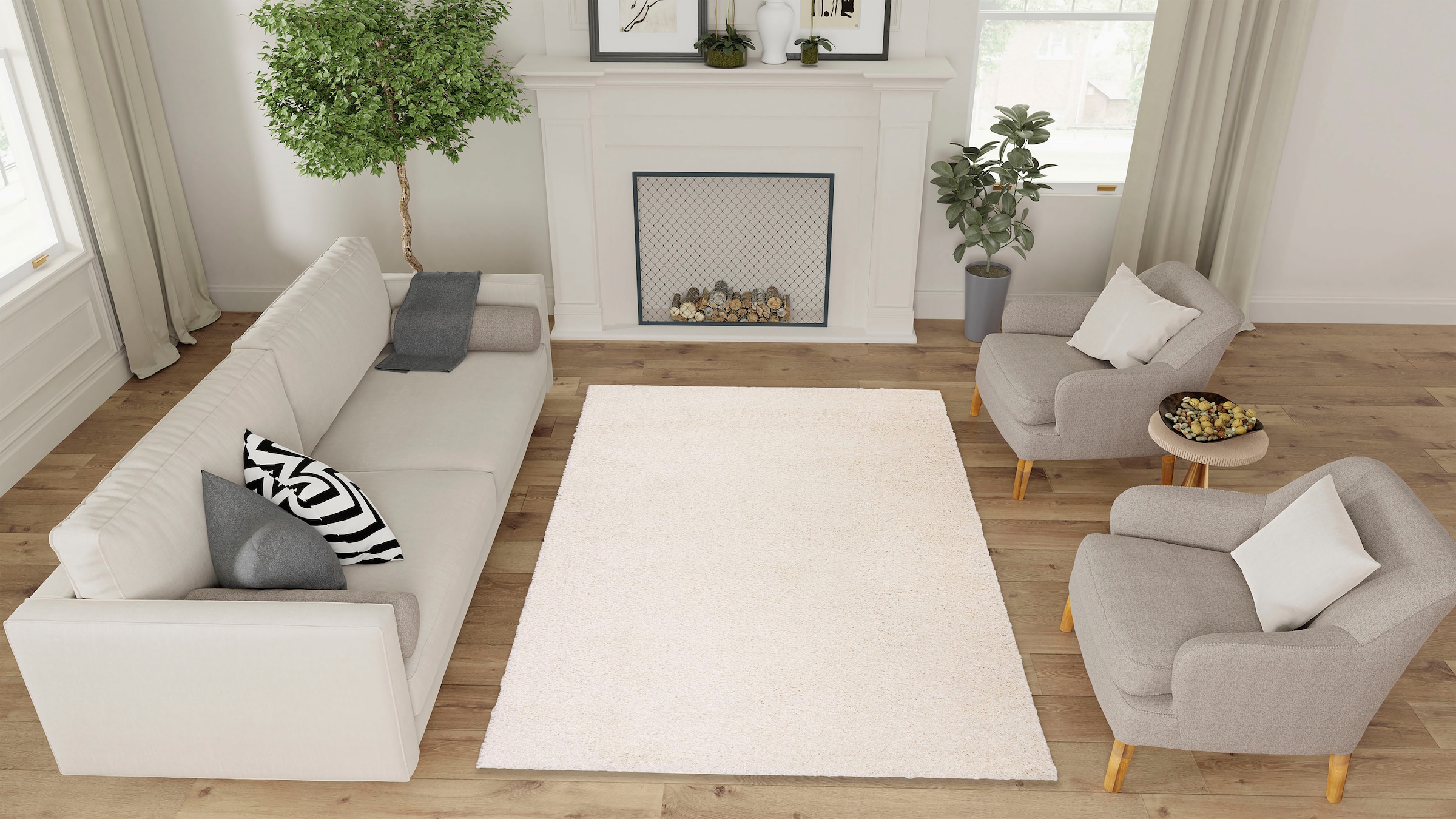 Home affaire Hochflor-Teppich »Shaggy 30«, rechteckig, 30 mm Höhe, Teppich, Uni Farben, besonders weich und kuschelig