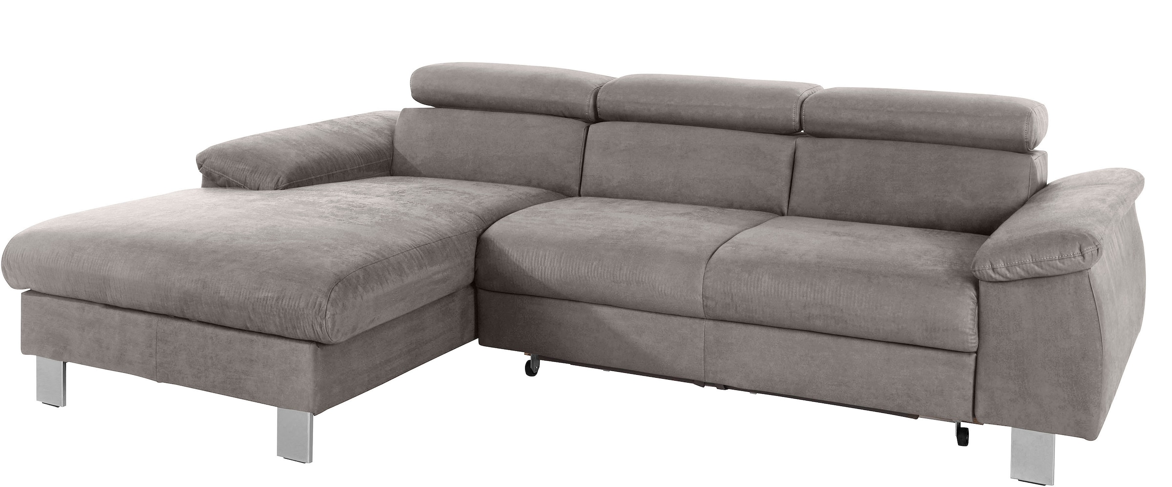 COTTA Ecksofa »Komaris L-Form, B: 244 cm« mit Kopfteilverstellung, optional Bettfunktion, Bettkasten & Licht