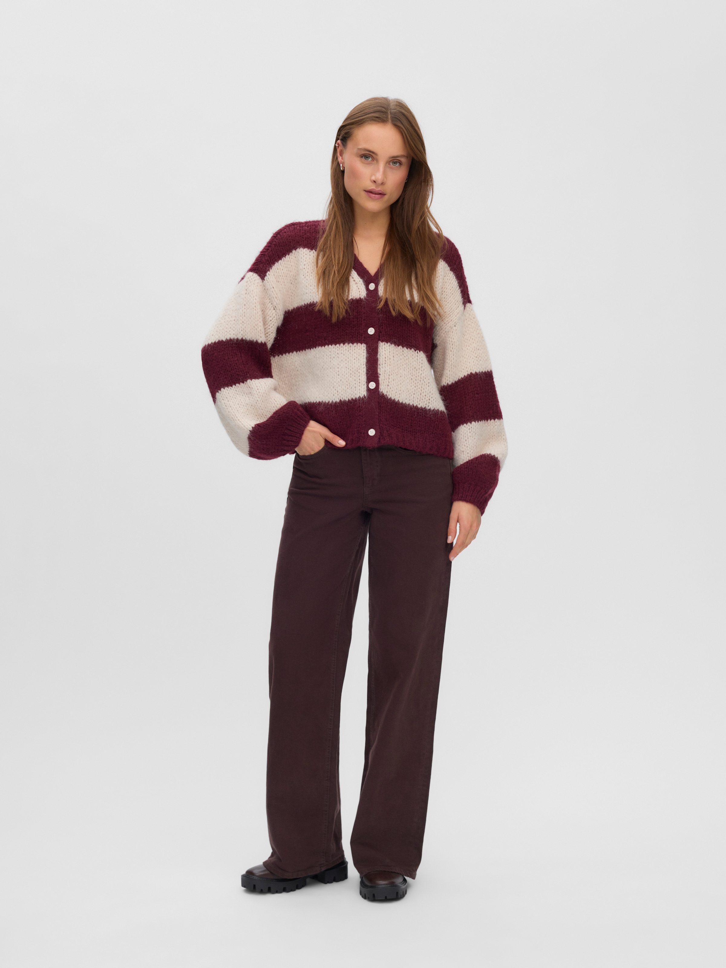 Vero Moda Strickjacke »VMMAYBE LS V-NECK BUTTON CARDIGAN NOOS« Kunstfaser