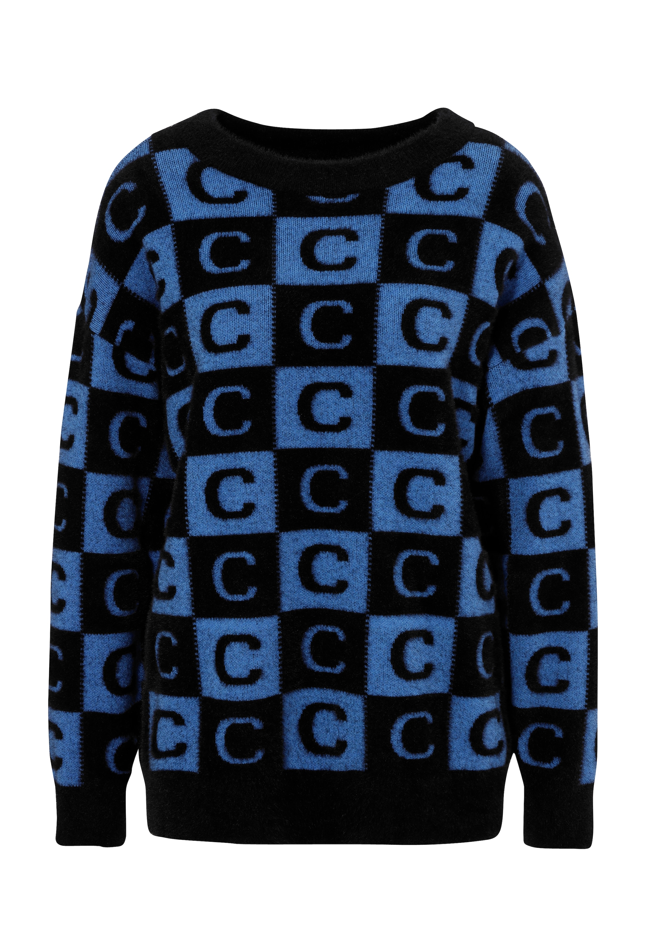 Aniston CASUAL Strickpullover, mit extravaganten 2-farbigen Quadraten