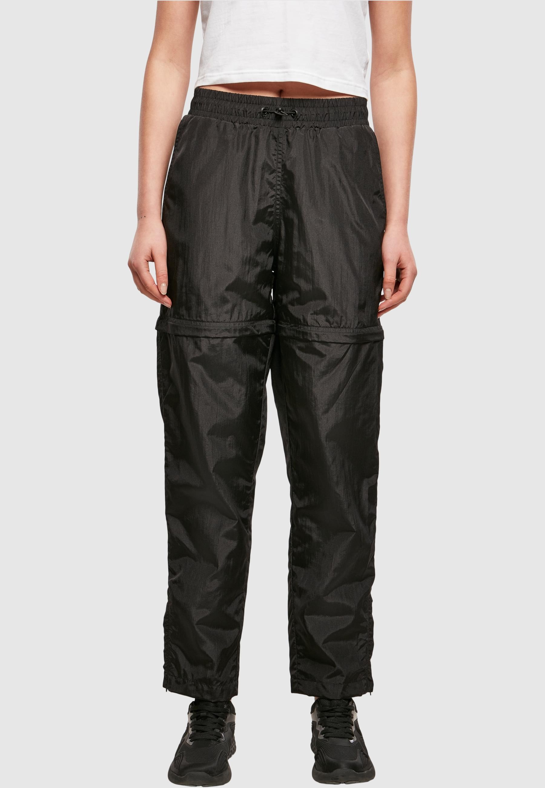 URBAN CLASSICS Stoffhose »Urban Classics Damen Ladies Shiny Crinkle Nylon Zip Pants«, (1 tlg.)