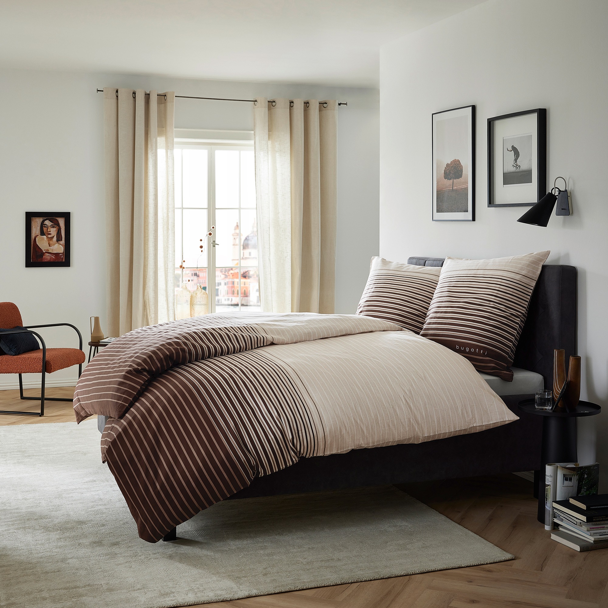 bugatti Bettwäsche "Satinbettwäsche bugatti" 2 tlg. mit elegantem Farbverla günstig online kaufen