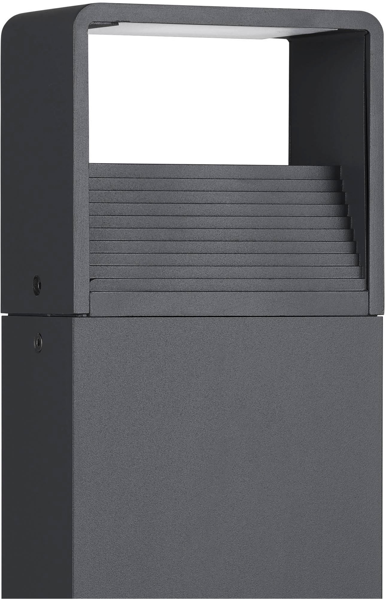 EGLO Sockelleuchte »Doninni 1 Außen-Stehlampe, Außenleuchte aus Kunststoff, IP44, Lampe« LED-Modul 1 Stk. Warmweiß Stehleuchte - L13,5 x B7,5 x H40 cm - anthrazit - 6,2W inkl.