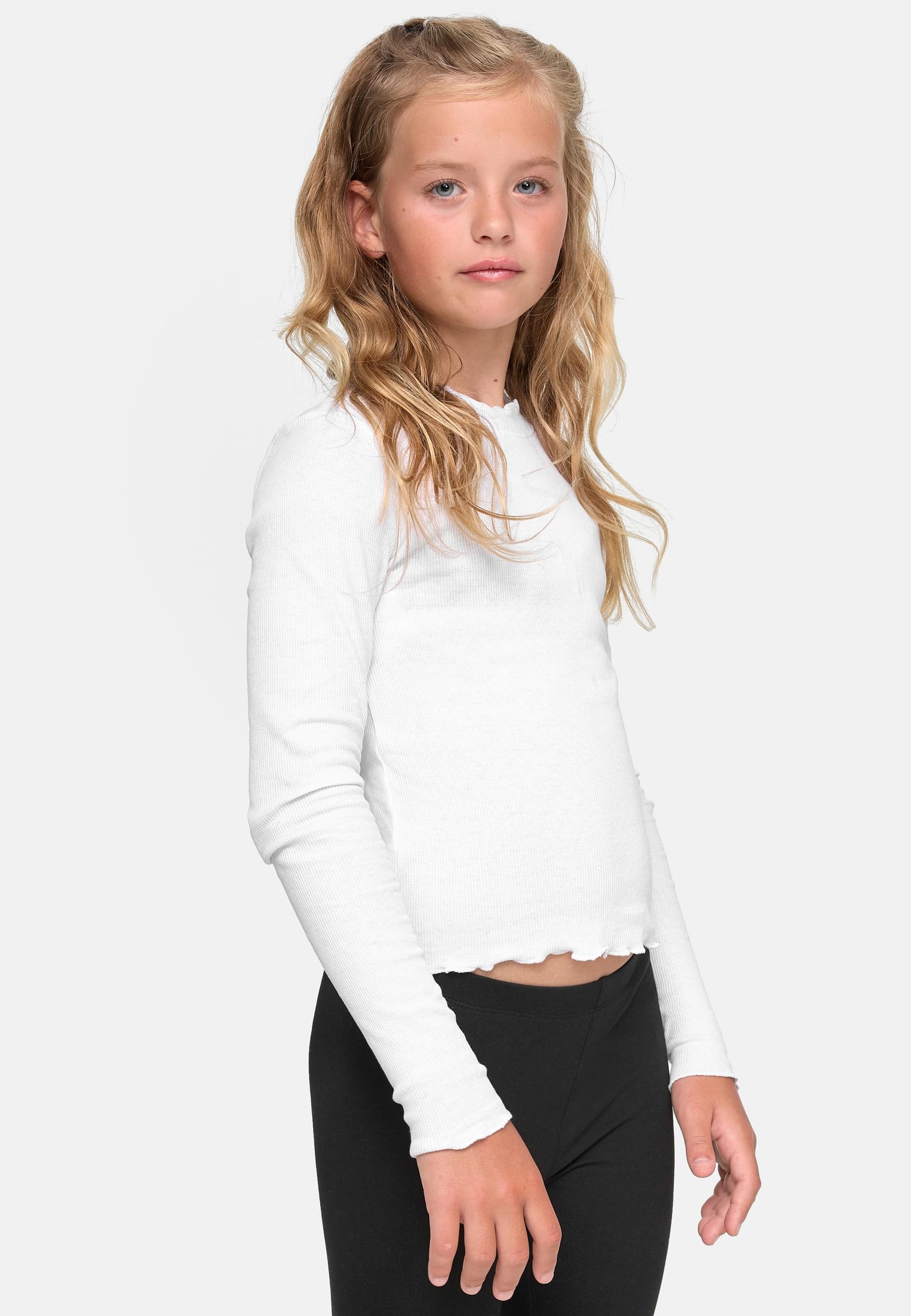 URBAN CLASSICS Longsleeve »Urban Classics Damen Girls Short Rib Longsleeve«, (1 tlg.)