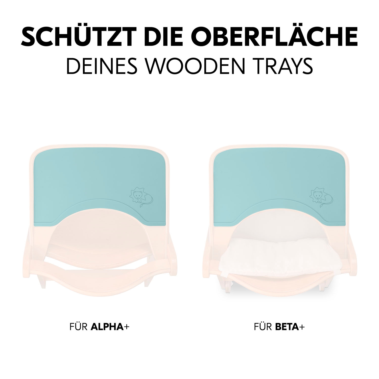 Hauck Platzset »Highchair Wooden Tray Mat, Lion Mint« für Hochstuhl-Essbretter