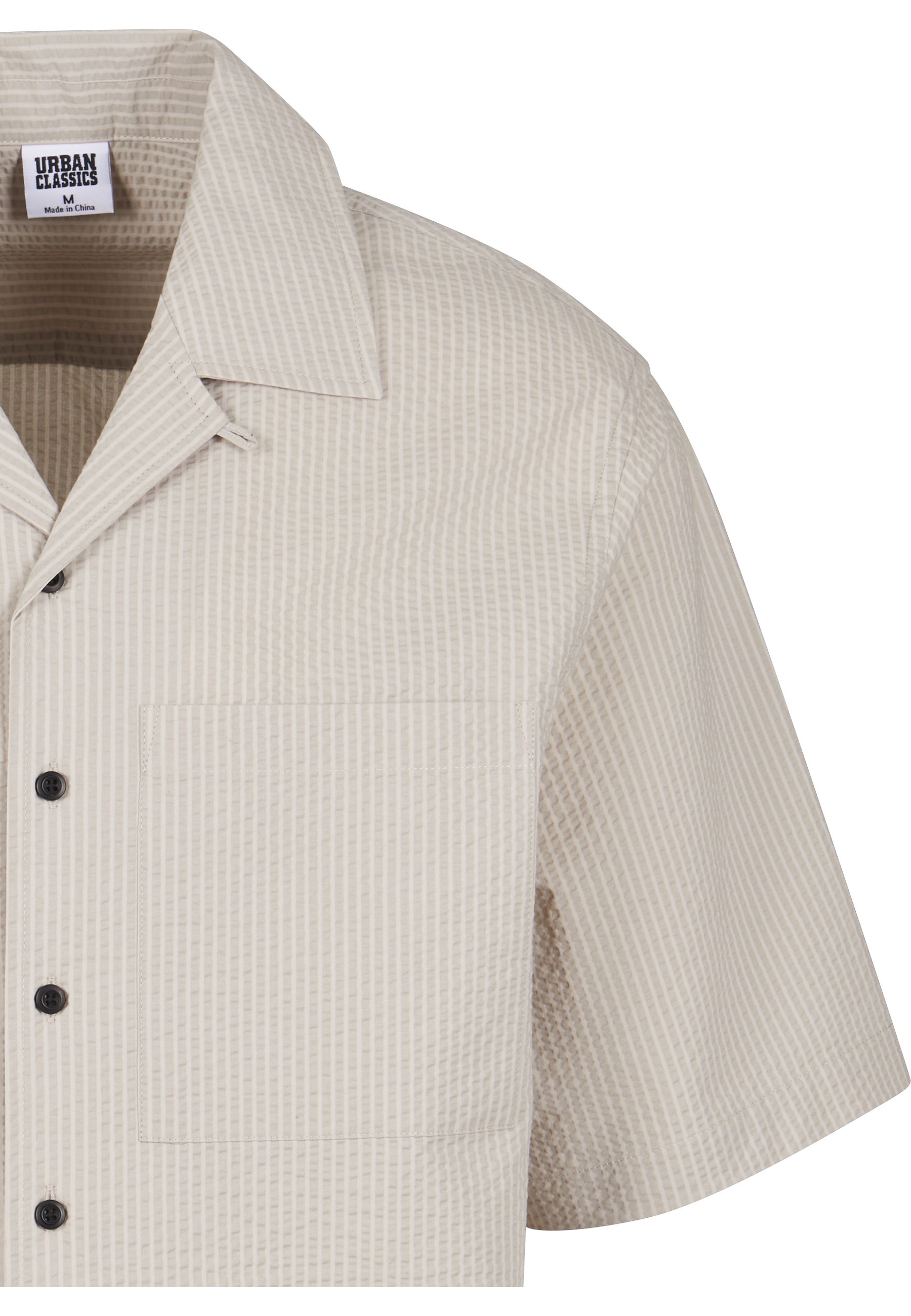 URBAN CLASSICS Kurzarmshirt »Urban Classics Herren Relaxed Seersucker Short Sleeve Shirt« 1 Stk.