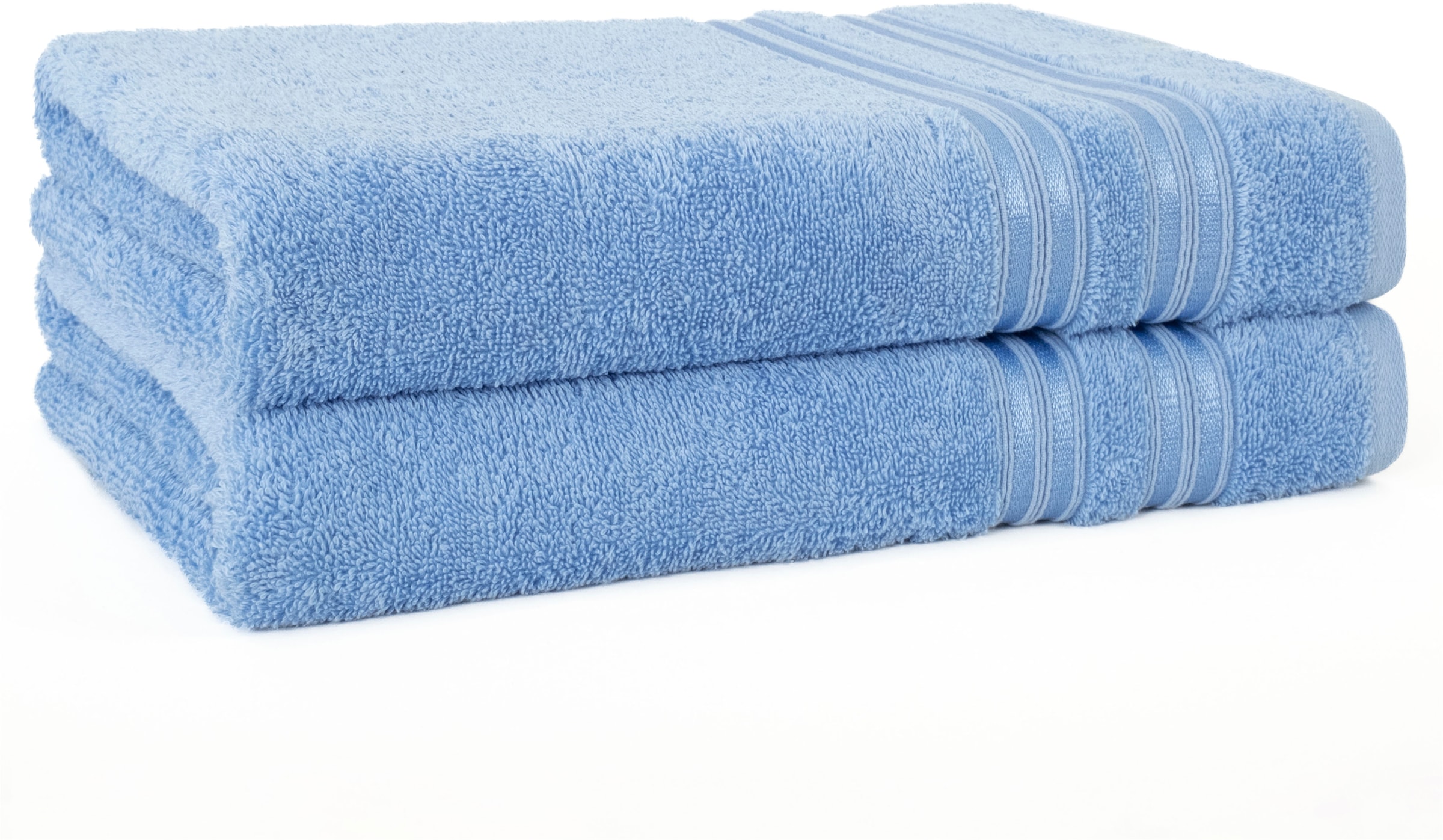 HAMMETEX Duschtuch "2er Set Badetücher 70x140 cm, 100% Baumwolle, Weich & Saugstark" mit Bordüre, einfarbig, weich
