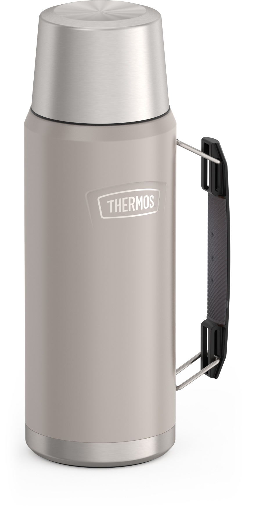 THERMOS Isolierflasche »ICON BEVERAGE BOTTLE, Edelstahlkörper, spülmaschinenfest«, (1 tlg.), 1,2l, 24h heiß & 24h kalt, Twist & Pour Lid, isolierter Trinkbecher