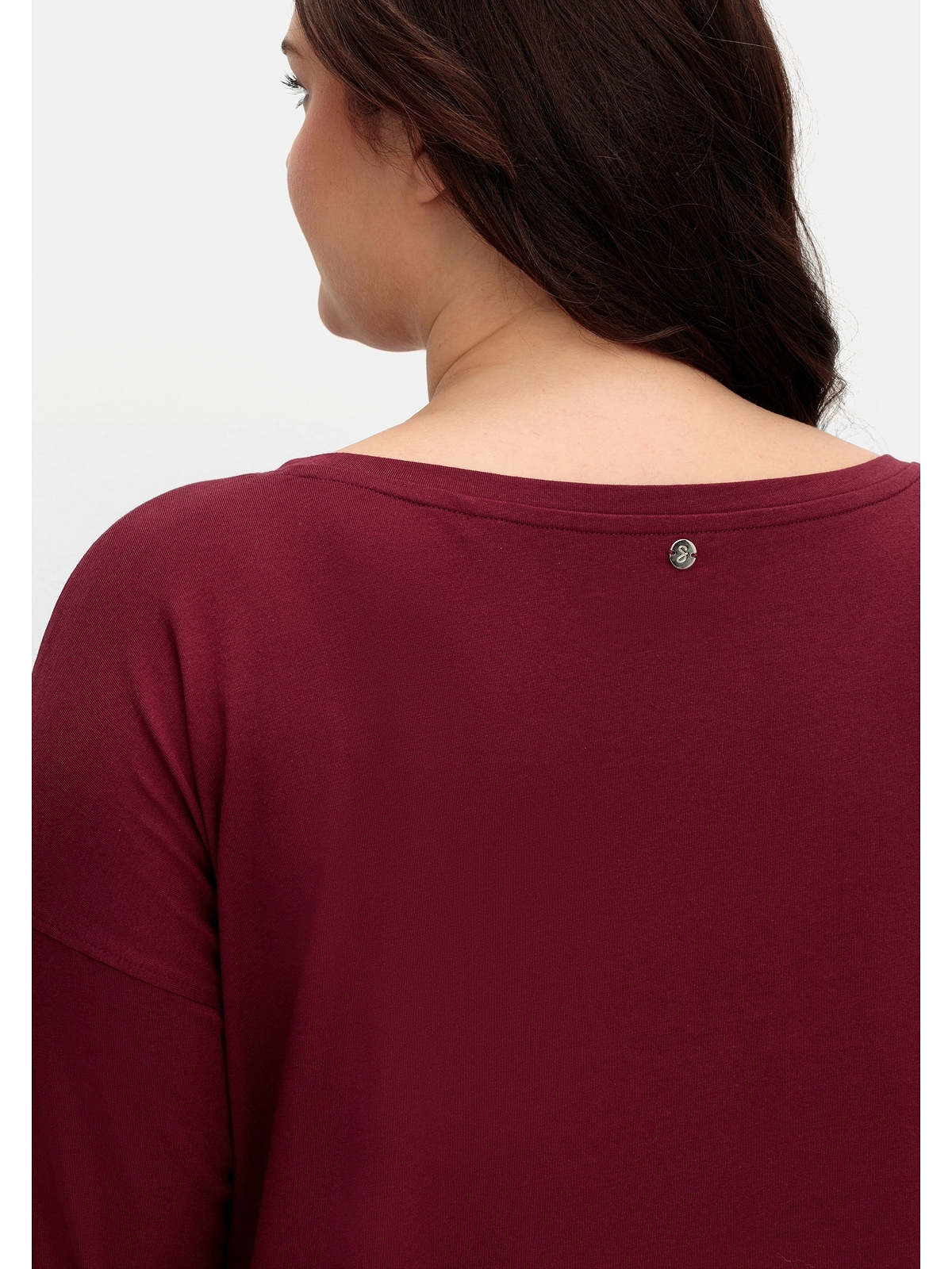 Sheego Langarmshirt »Große Größen«, mit Bindeband am Saum