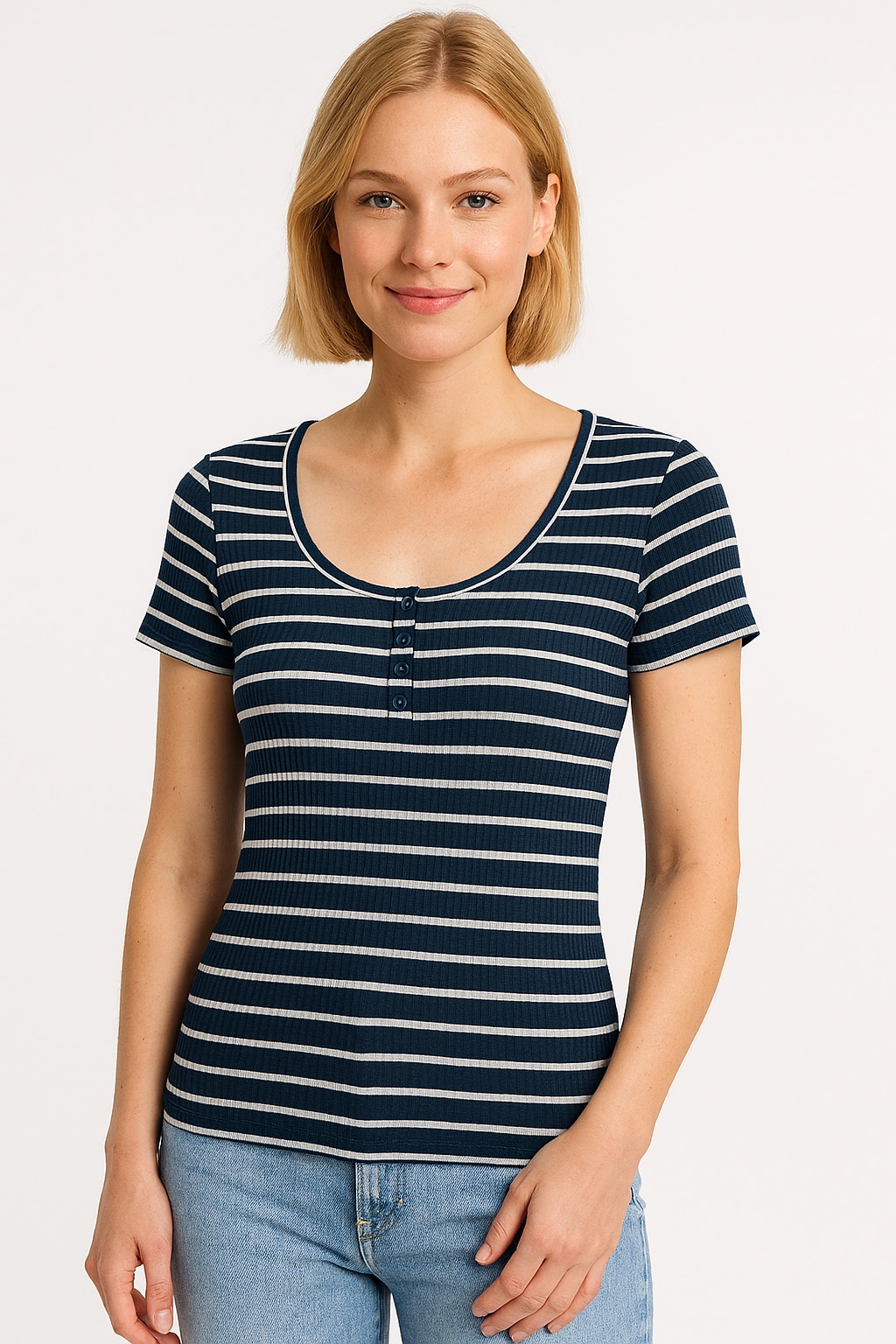 Vero Moda T-Shirt "VMSEA SS HENLEY TOP JRS" günstig online kaufen