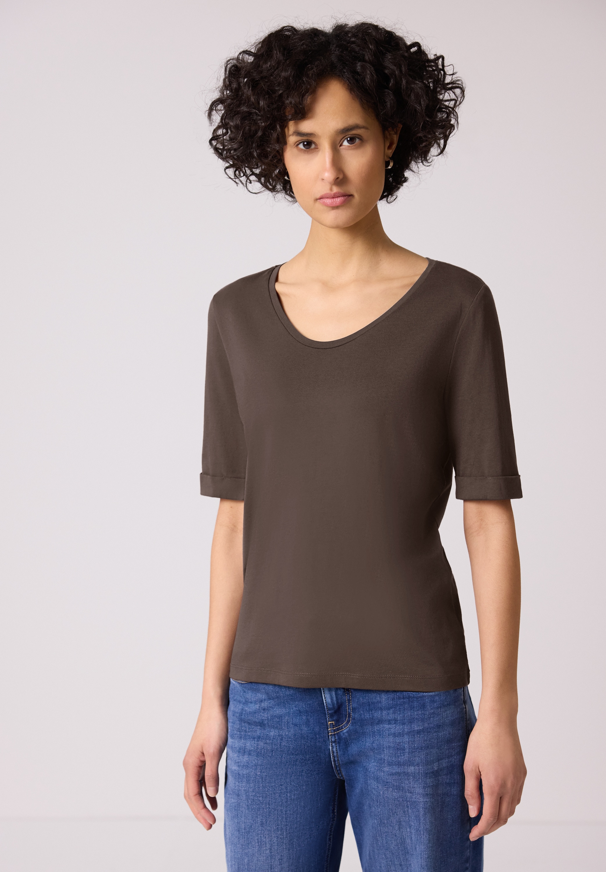 STREET ONE T-Shirt mit V-Ausschnitt günstig online kaufen