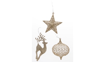 Baumbehang »Hirsch, Stern, Zwiebel, Weihnachtsdeko, Christbaumschmuck«, (Set, 6 St.)