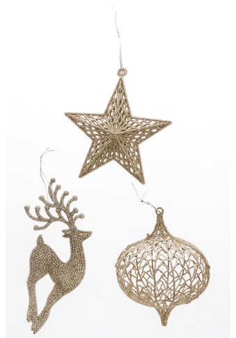 Baumbehang »Hirsch, Stern, Zwiebel, Weihnachtsdeko, Christbaumschmuck«, (Set, 6 St.)