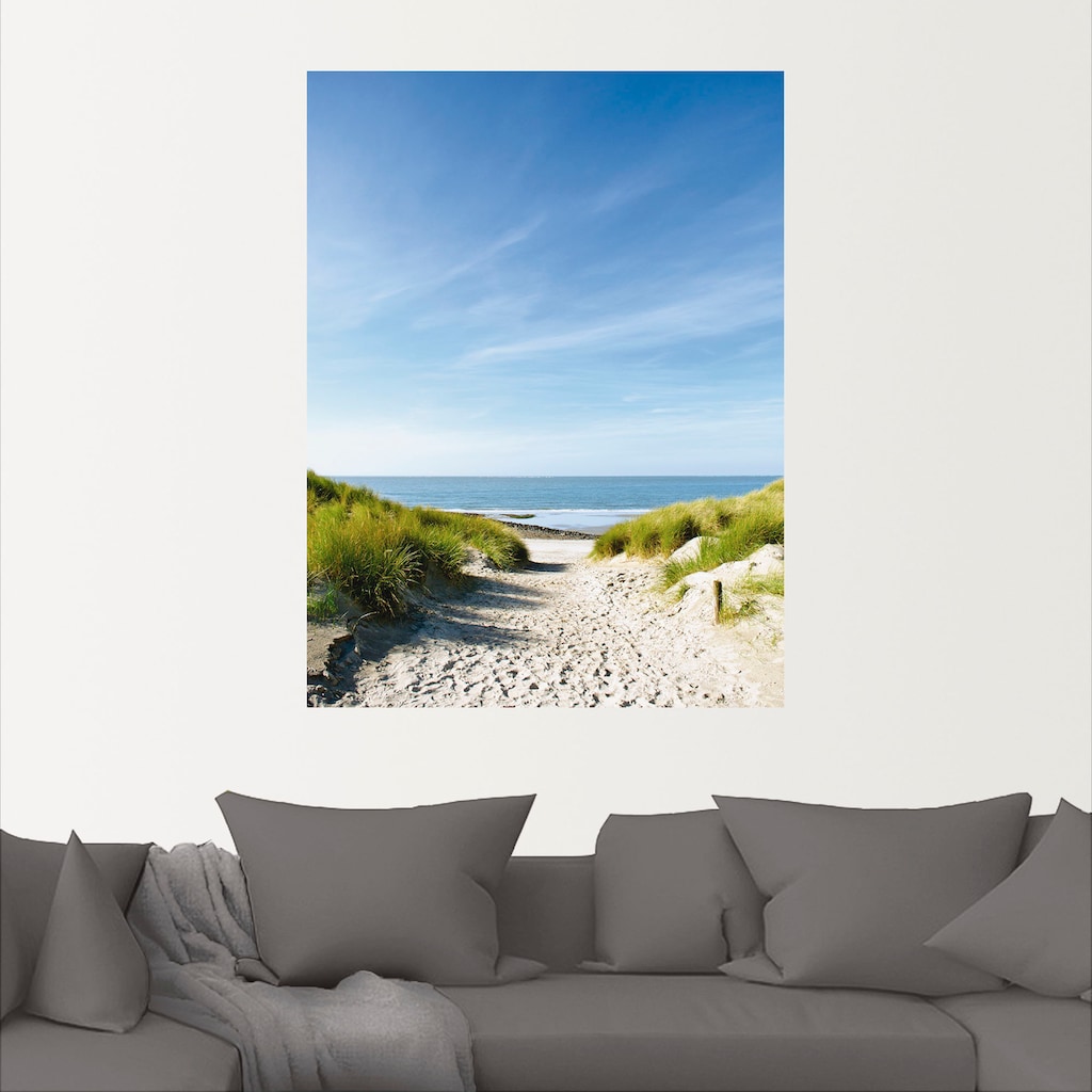 Artland Wandbild »Strand mit Sanddünen und Weg zur See«, Strand, (1 St.)