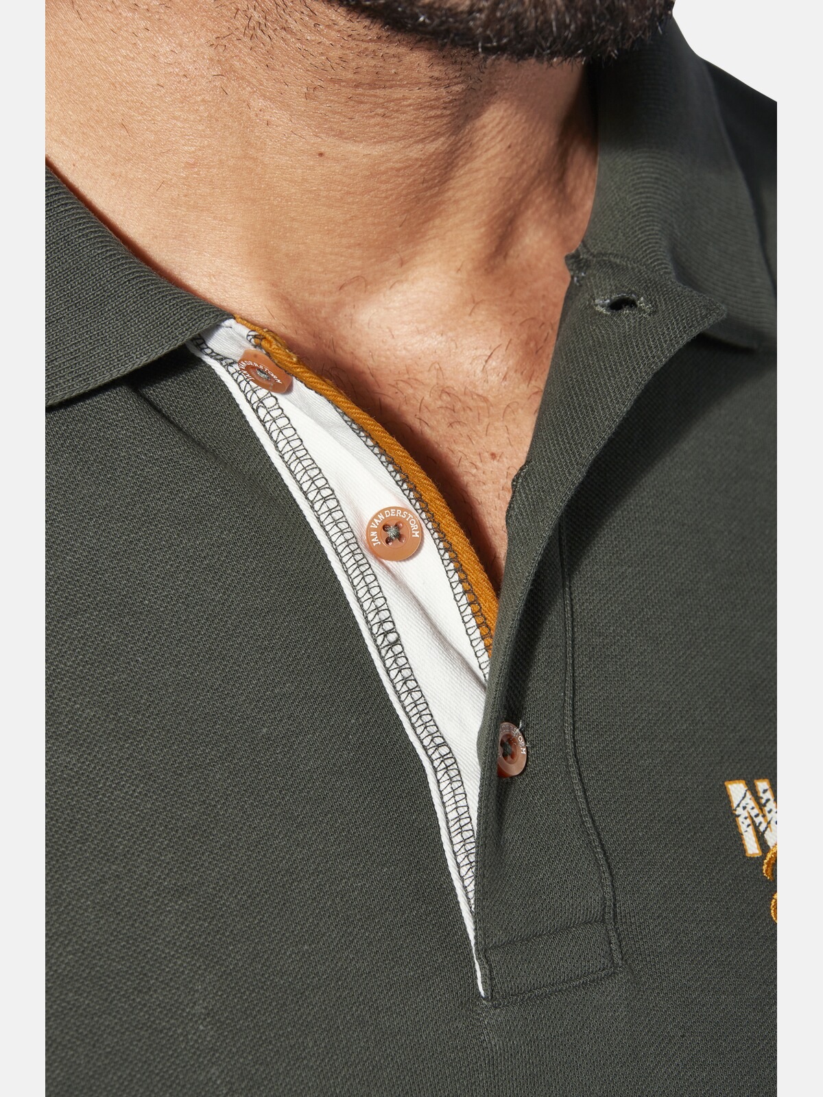 Poloshirt JAN VANDERSTORM "Poloshirt JAKOV", Herren, Gr. 5XL, grün (oliv), Obermaterial: 100% Baumwolle CO., Shirts 3
