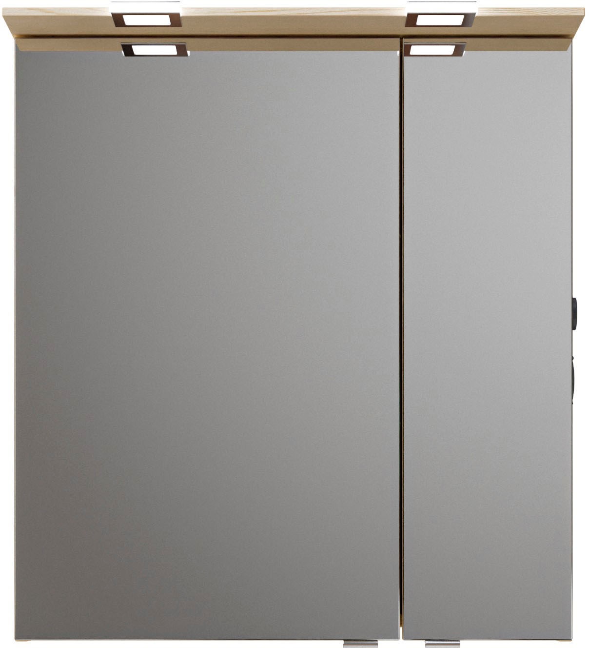 Saphir Badmöbel-Set »Serie 6025 2-teilig Mineralmarmor-Waschtisch mit LED-Spiegelschrank«, (2 St.), Waschplatz 67 cm breit, 2 Schubladen, 2 Spiegel-Türen, inkl Türdämpfer