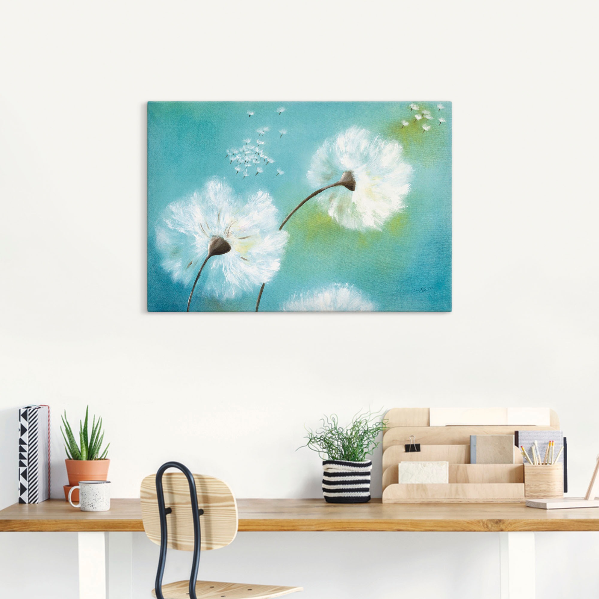 Artland Leinwandbild "Pusteblumen" Blumen 1 Stk. tlg. auf Holzrahmen gespan günstig online kaufen