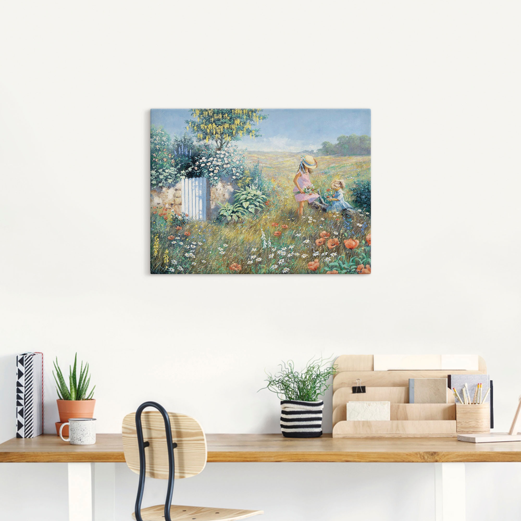 Artland Leinwandbild "Außerhalb des Gartens" Garten 1 Stk. tlg. auf Holzrah günstig online kaufen