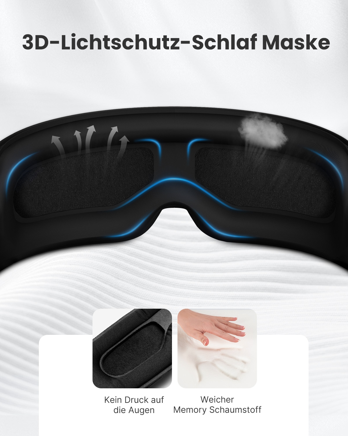 Renpho Beruhigungs- und Entspannungsgerät »Eyesnooze Aroma - Sleepmask«, Eyesnooze Aroma Schlafmaske: Wärme, Duft & Musik für tiefen Schlaf.