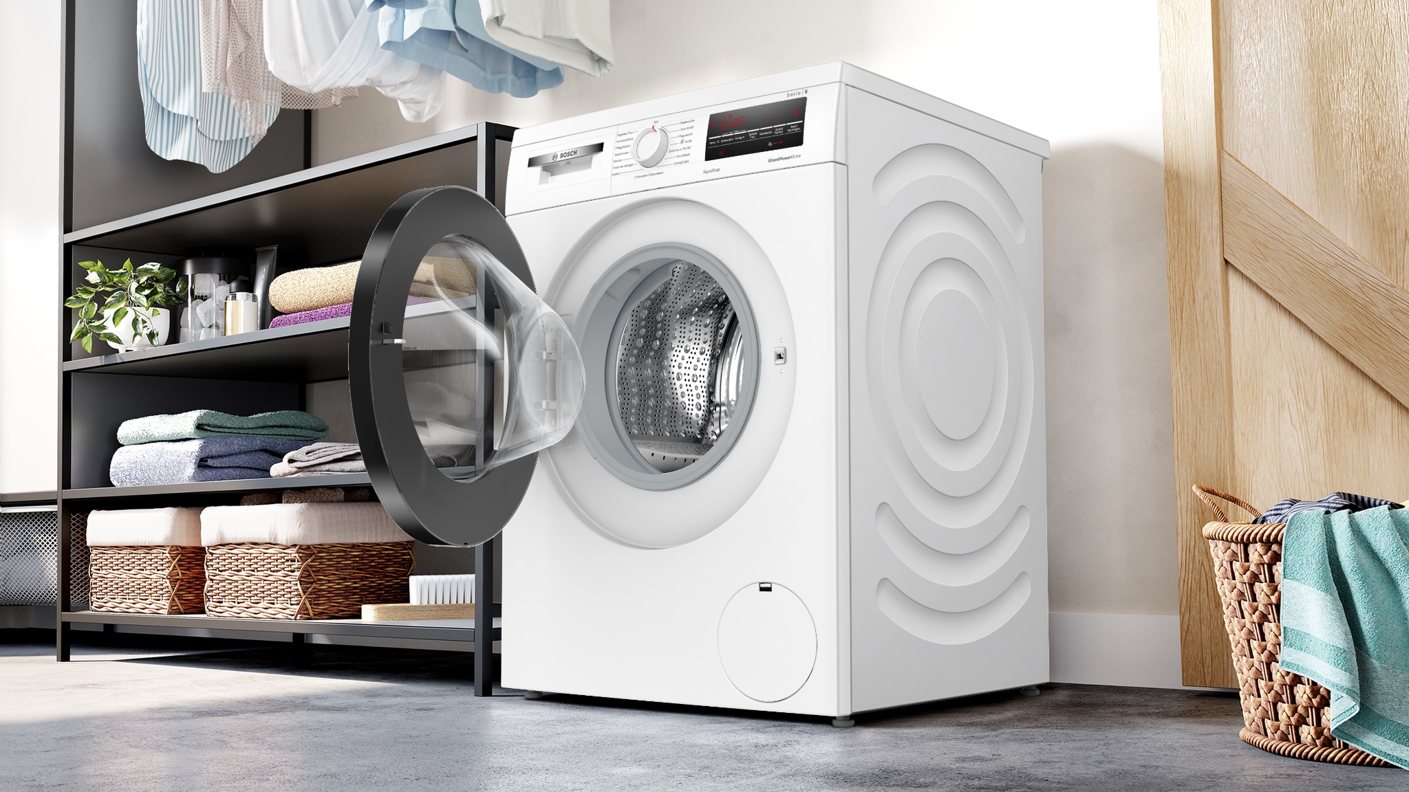 BOSCH Waschmaschine Serie 6 »WUU28T48« 8 kg 1400 U/min unterbaufähig,Speed Perfect, Hygiene Plus, großes LED-Display