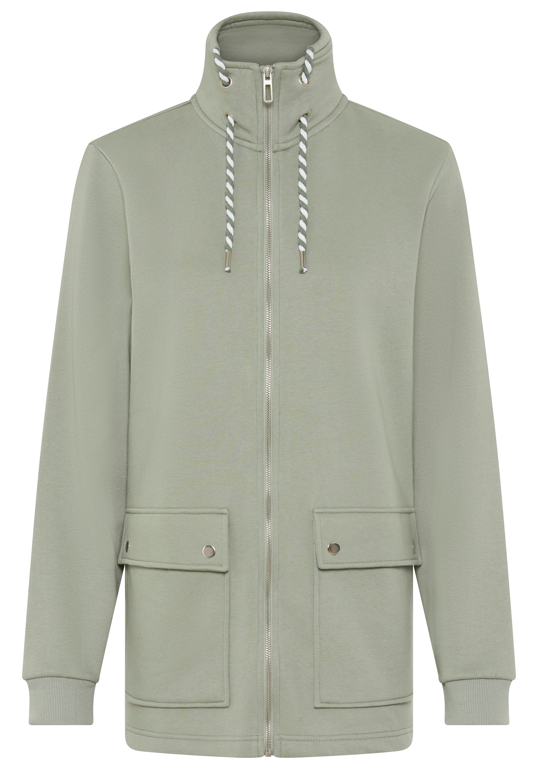 Laura Scott Sweatjacke, Weiche Baumwollmischung mit Stehkragen und Außentaschen