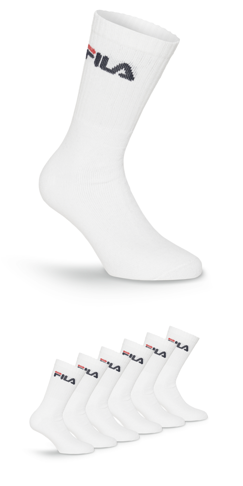 Fila Tennissocken "UNISEX CREW TENNIS FULL TERRY SOCKS" 6 Paar, 6 Stk. tlg. Sportsocken, flache Zehennaht
