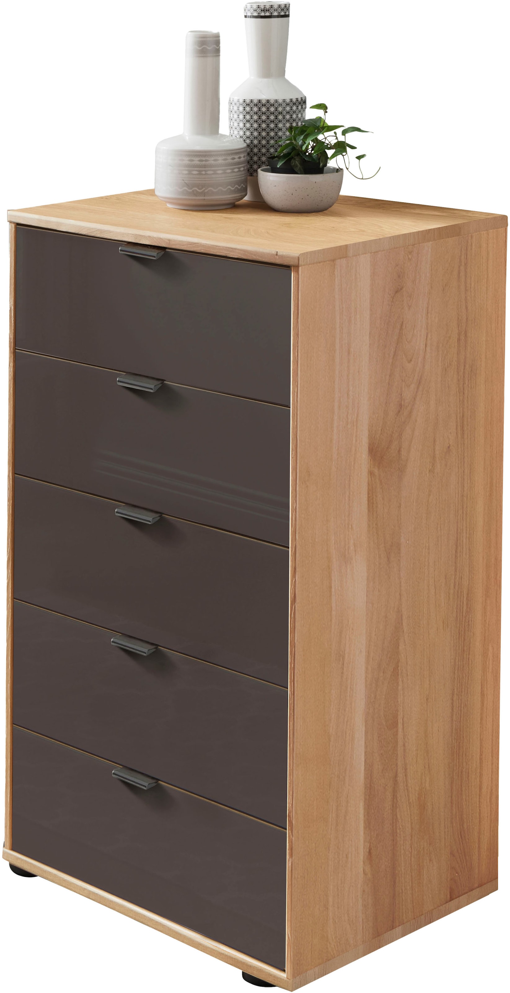 WIEMANN 1100000002199 "Cardiff Sideboard, Wäscheschrank, teilmassiv Erle, mit Schubladen" Glas- oder Massivholzfront, verschiedene Breiten, MADE IN GERMANY, Schubkästen inklusive Selbsteinzug und Dämpfung