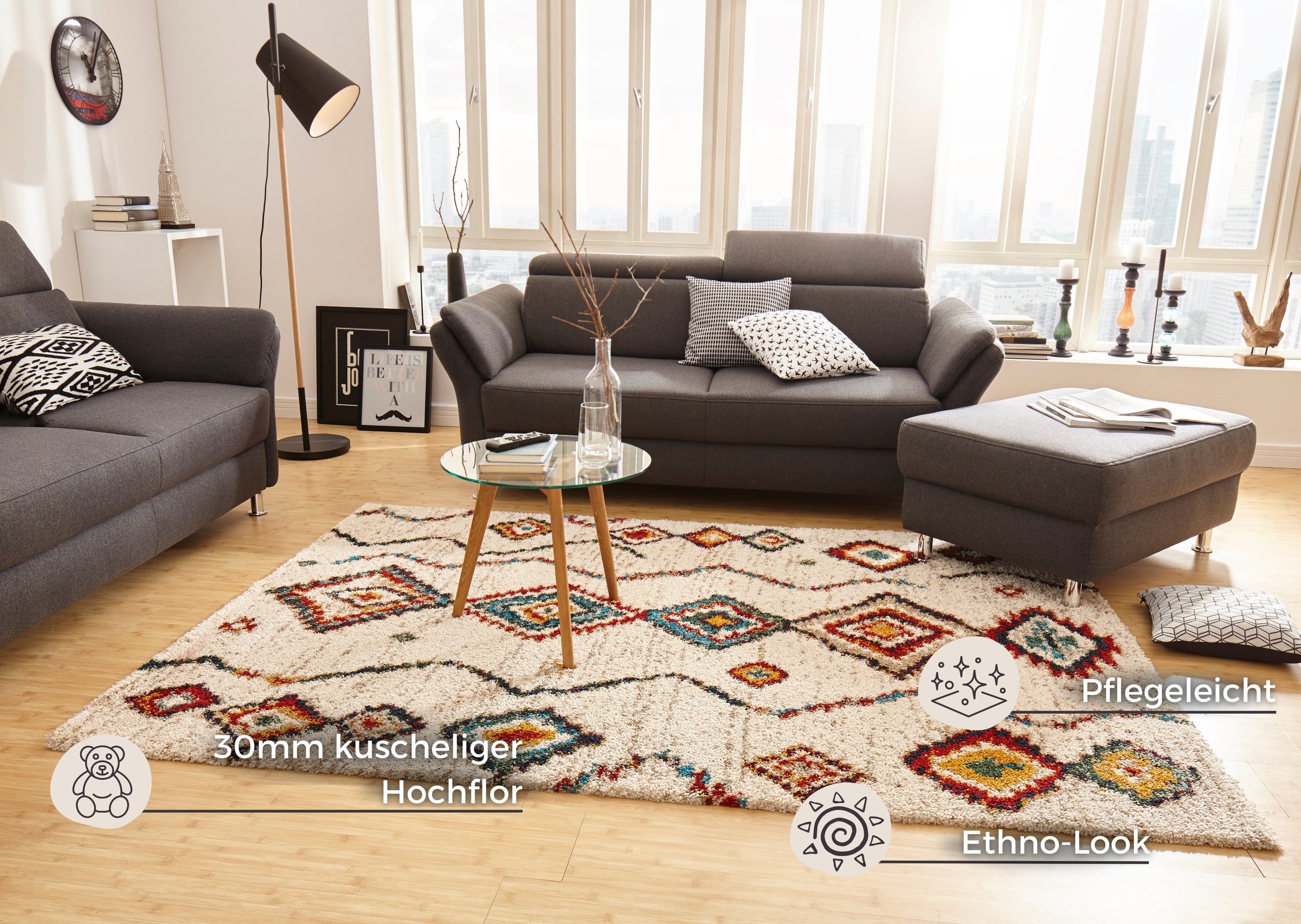 Mint Rugs Geometric Rug Beige 80x150cm 2