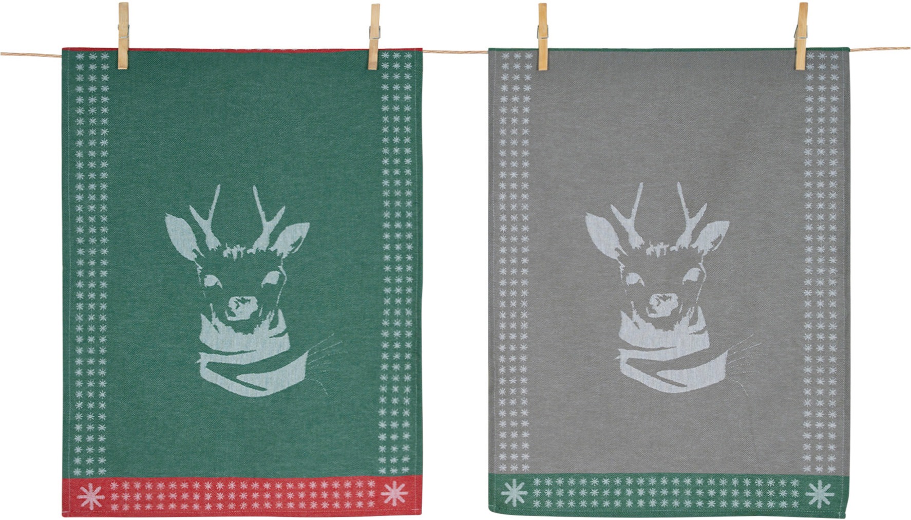 PAD Geschirrtuch "FUNDEER" Charmantes Rentier-Motiv für eine nordische, winterliche Atmosphäre