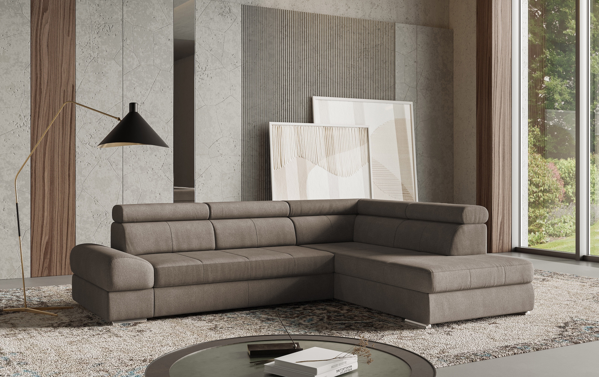 sit&more Ecksofa "Broadway L-Form" mit verstellbaren Kopfteilen, wahlweise mit Schlaffunktion