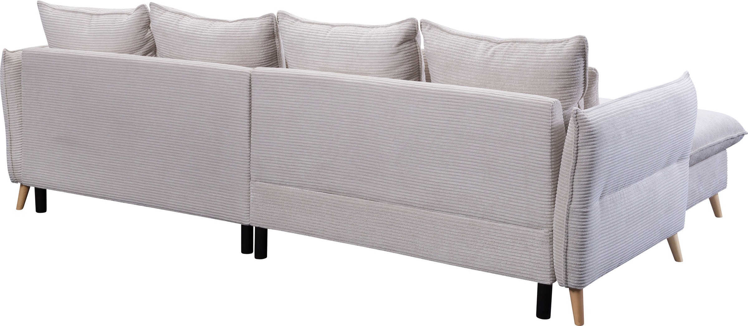 exxpo - sofa fashion Ecksofa »WALPY, elegant & modern, bequem, schmale Armlehnen, Breite 274cm« L-Form, wahlweise mit Bettfunktion und Bettkasten, in Cord