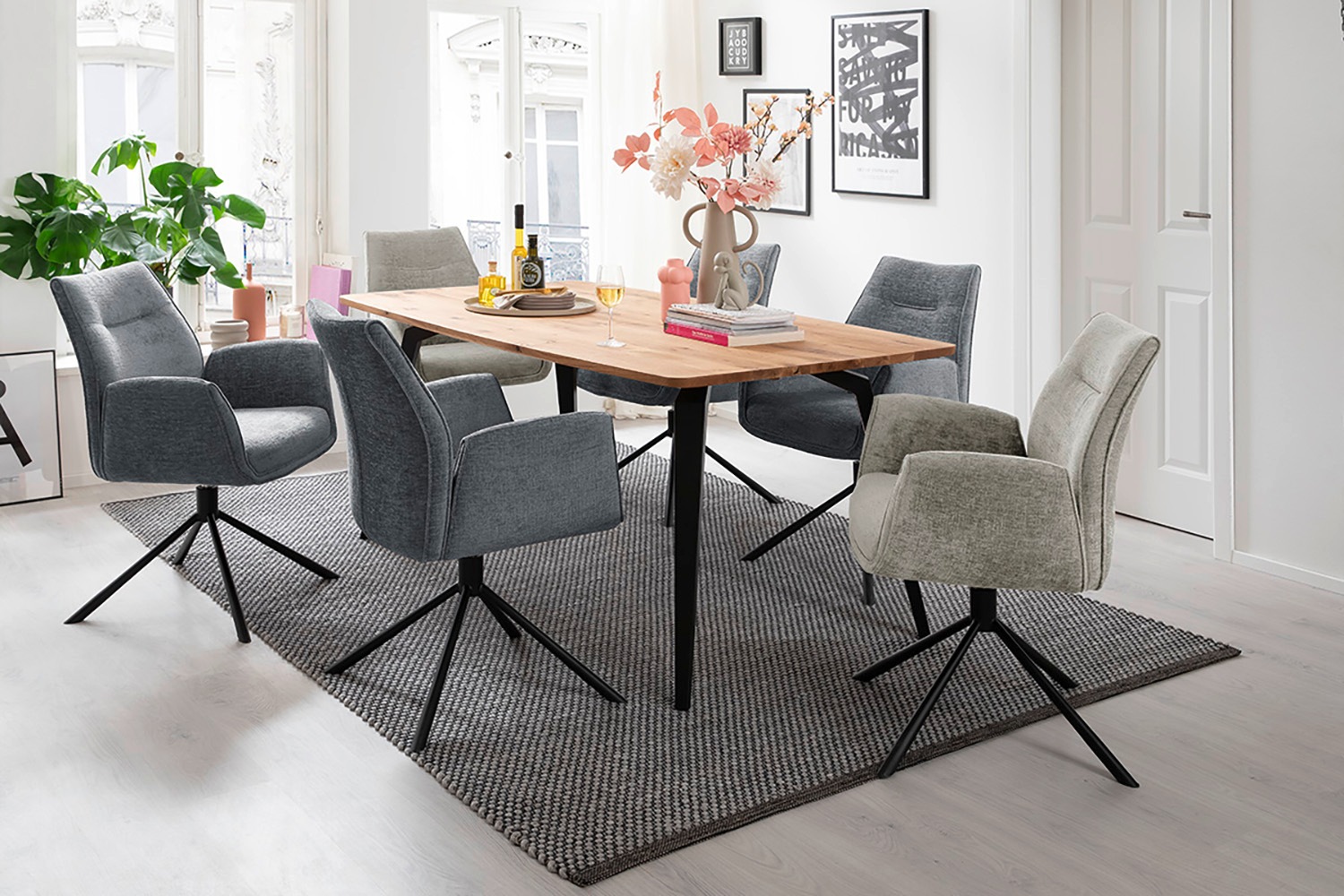 MCA furniture Esszimmerstuhl, Chenilleoptik, (2er-Set), drehbar 360, Belast günstig online kaufen