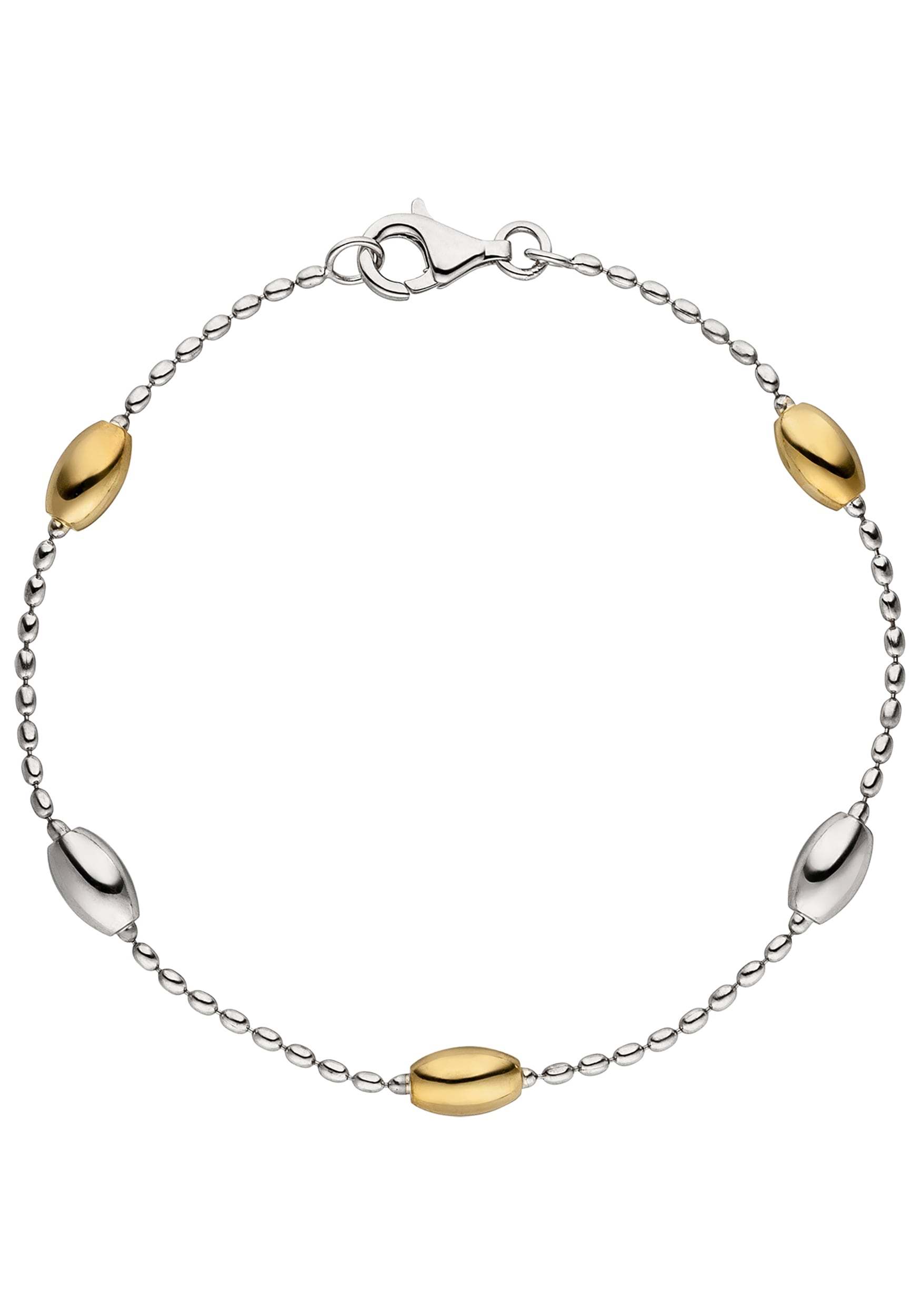 JOBO Armband »Silberarmband« 925 Silber bicolor vergoldet 19 cm