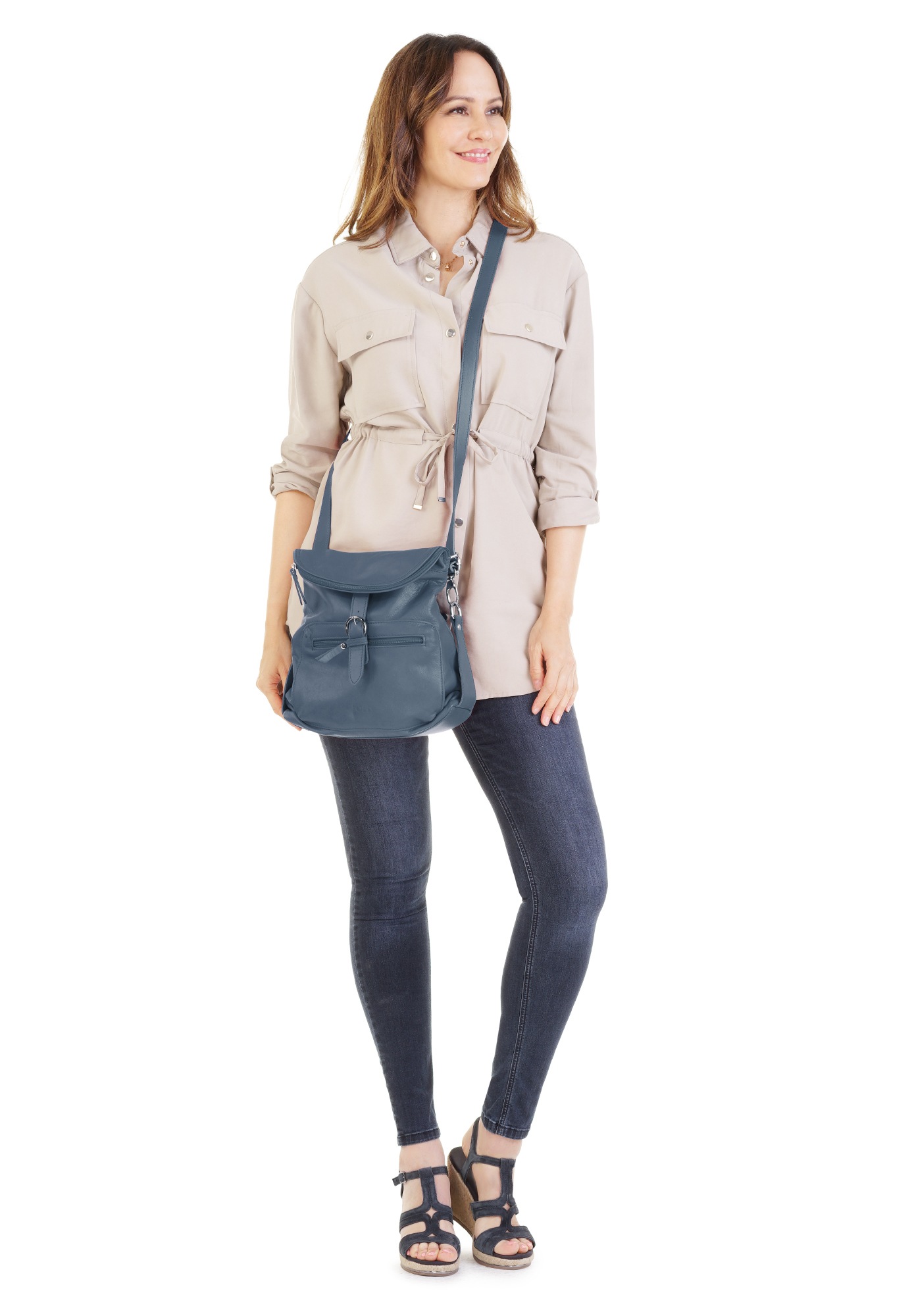 Thumbnail - forty Cityrucksack echt Leder, Made in Italy