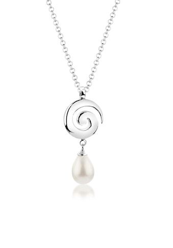 Perlenkette »Muschelkernperle Tropfen Drop Spirale 925er Silber«