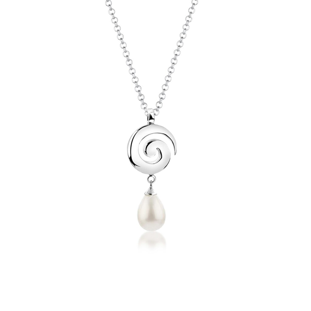 Nenalina Perlenkette »Muschelkernperle Tropfen Drop Spirale 925er Silber«