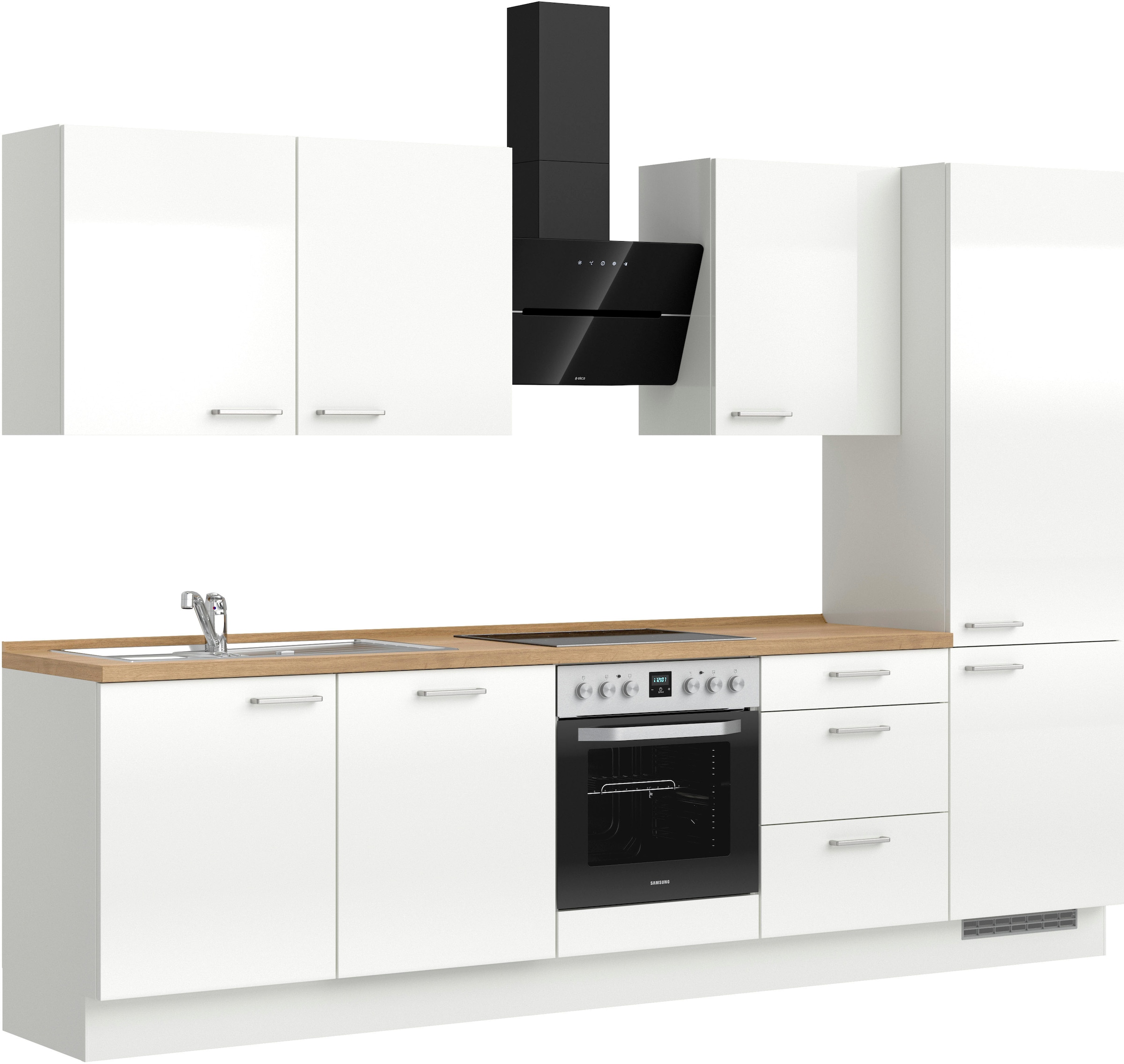 nobilia® Küchenzeile »"Flash II"« vormontiert, Ausrichtung wählbar, Breite 300 cm, wahlw. mit E-Geräten