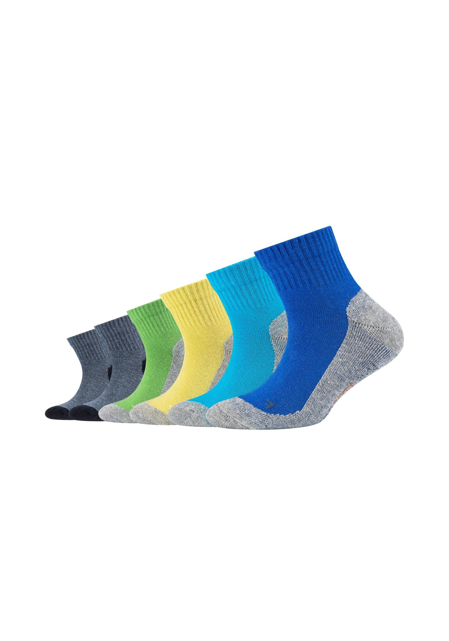 CAMANO Mädchen Sportsocken "Sportsocken kurz 6er Pack", Gr. 39, blau, 58% Baumwolle, 24% Polyester, 16% Polyamid, 2% Elasthan, Socken